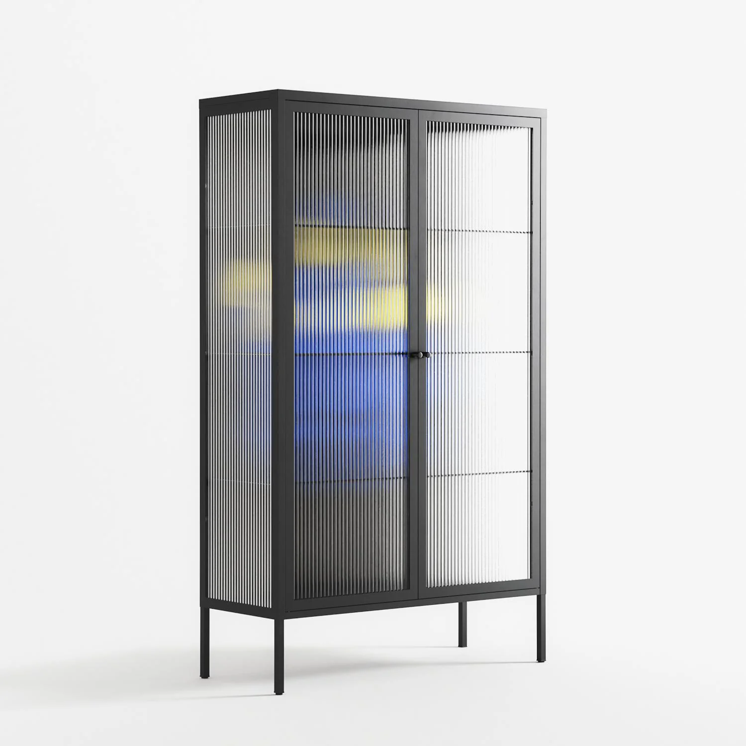 Mushroom Dance Blue - Cabinet - Aley Wild - Antracite - Reeded glass - Image 4