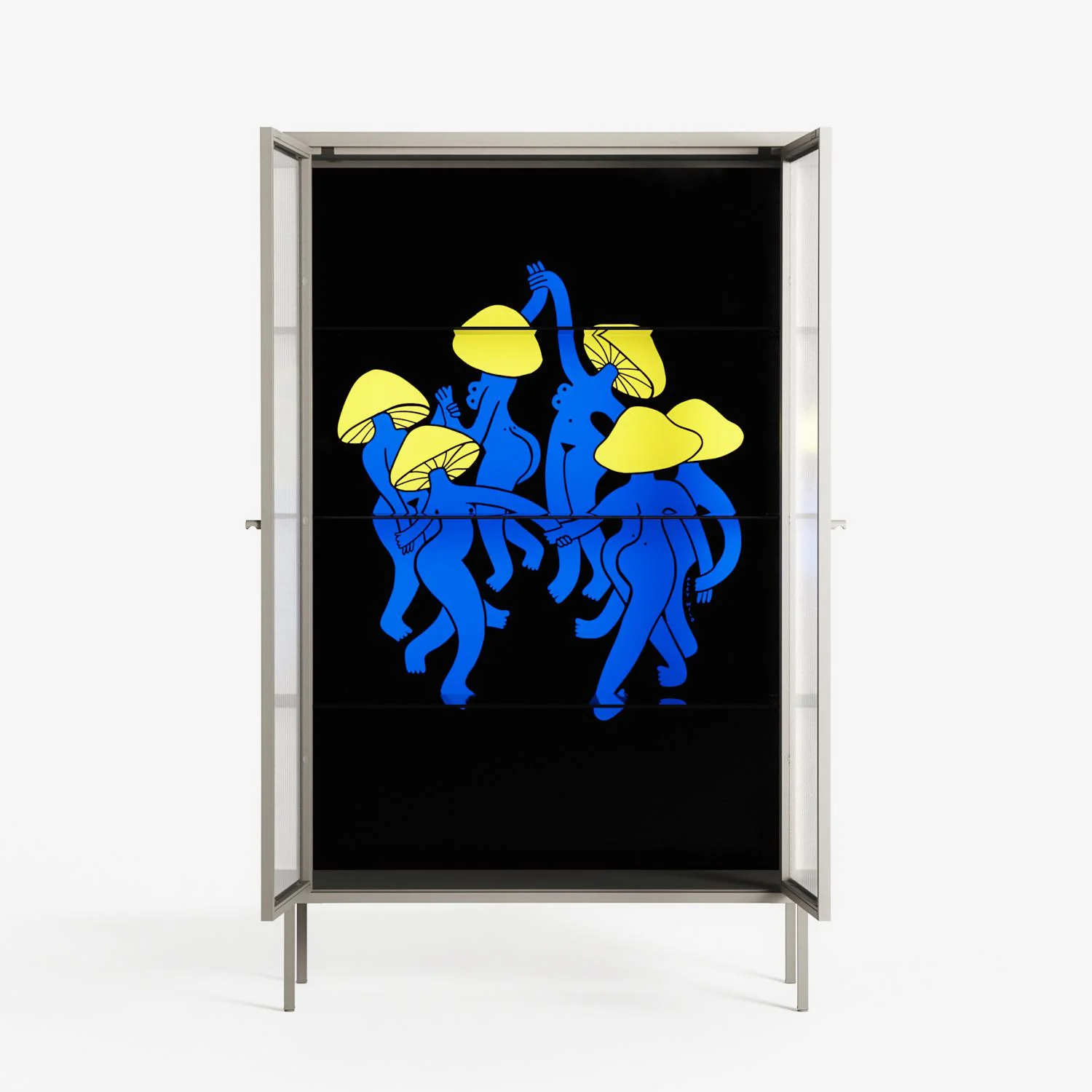 Mushroom Dance Blue - Cabinet - Aley Wild - Pebble - Reeded glass - Image 3