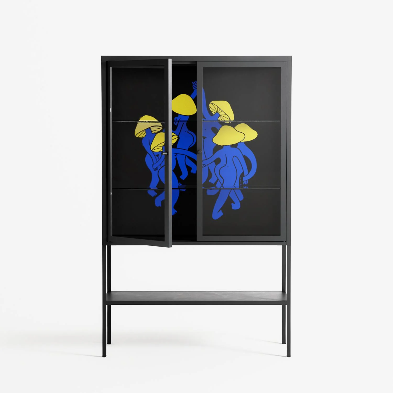 Mushroom Dance Blue - Loft Cabinet - Aley Wild - Antracite - Clear glass - Image 2