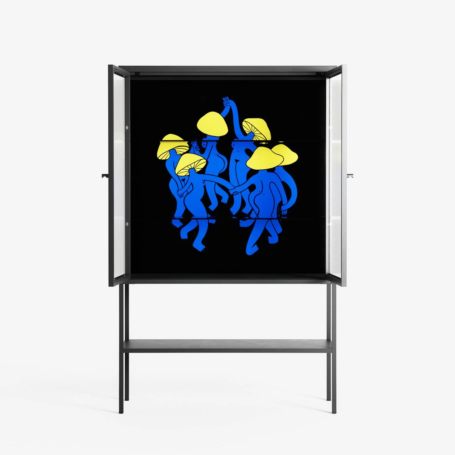 Mushroom Dance Blue - Loft Cabinet - Aley Wild - Antracite - Reeded glass - Image 3