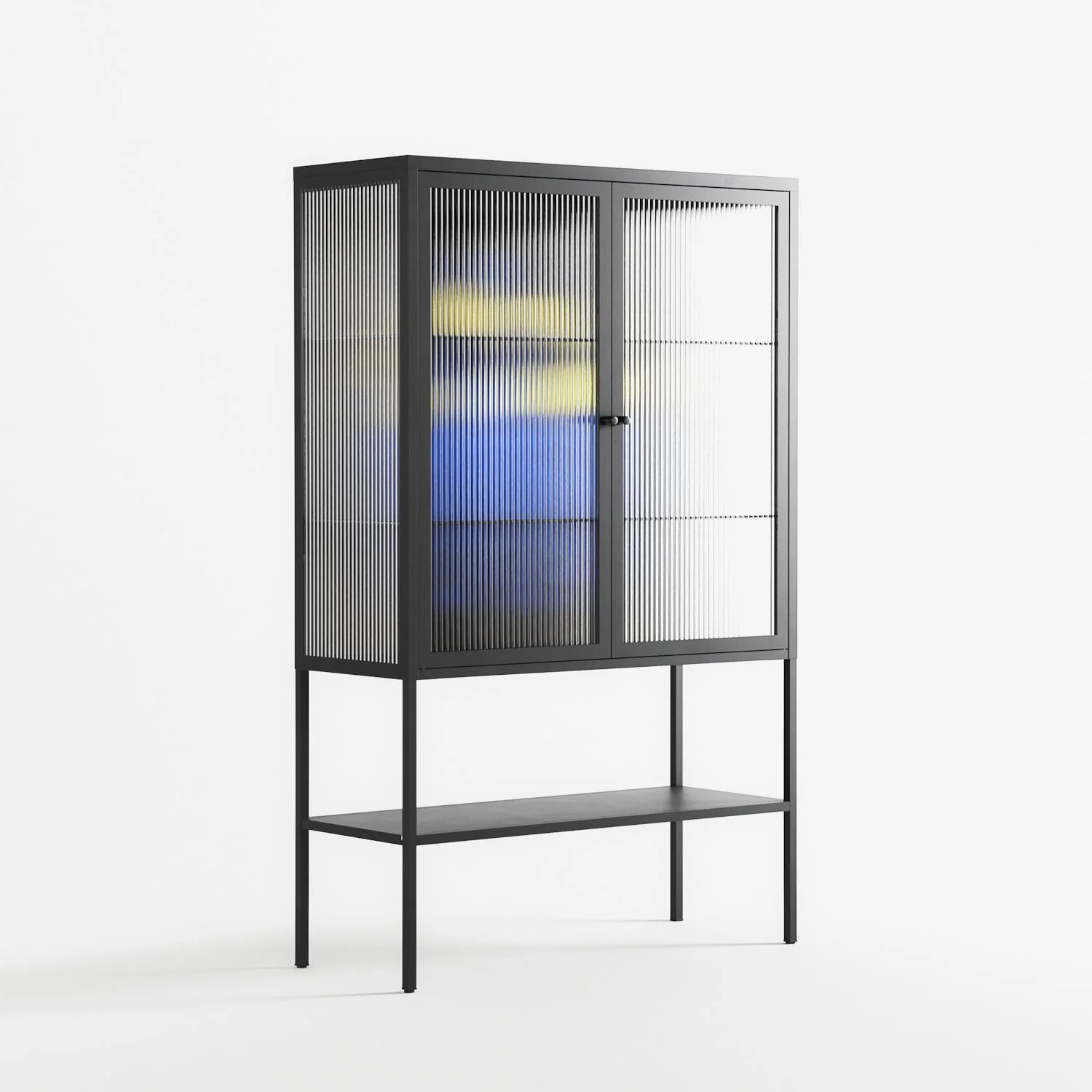 Mushroom Dance Blue - Loft Cabinet - Aley Wild - Antracite - Reeded glass - Image 4