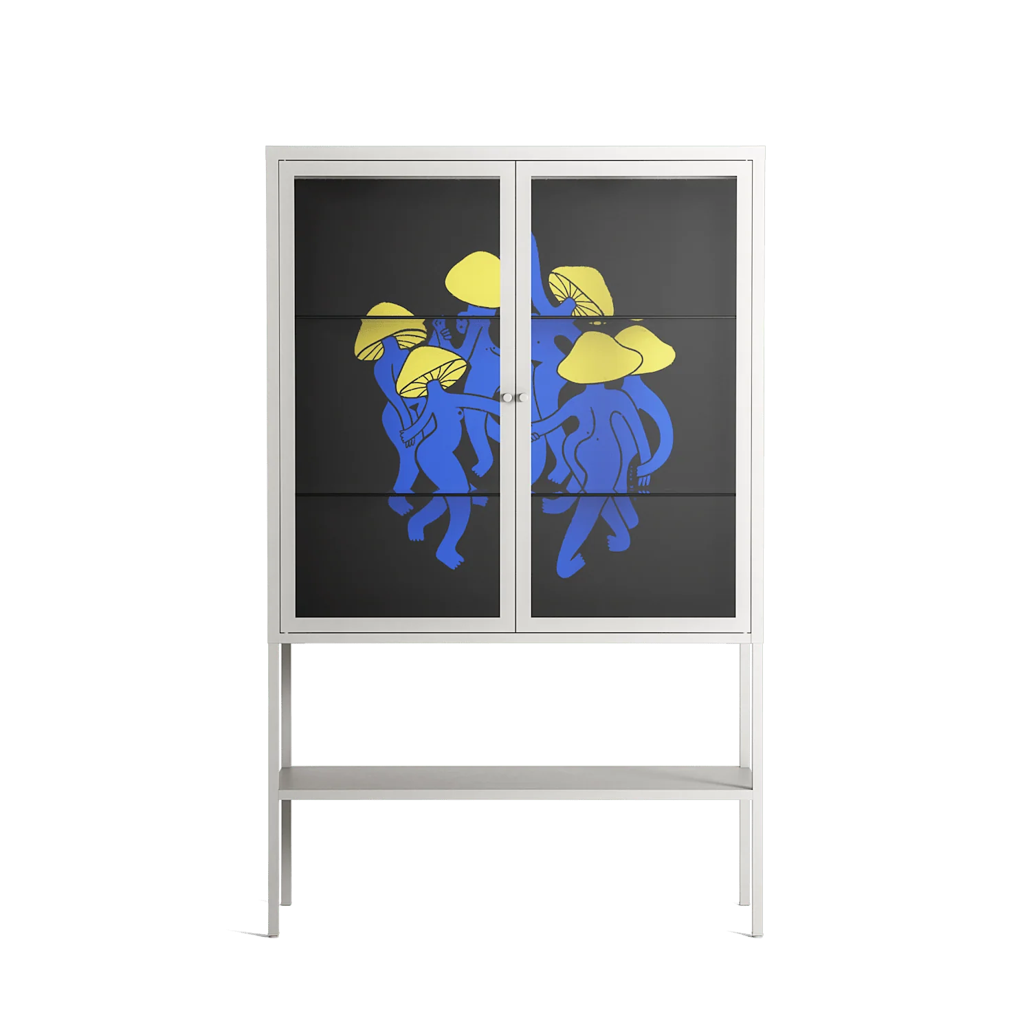 Mushroom Dance Blue - Loft Cabinet - Aley Wild - Chalk - Clear glass