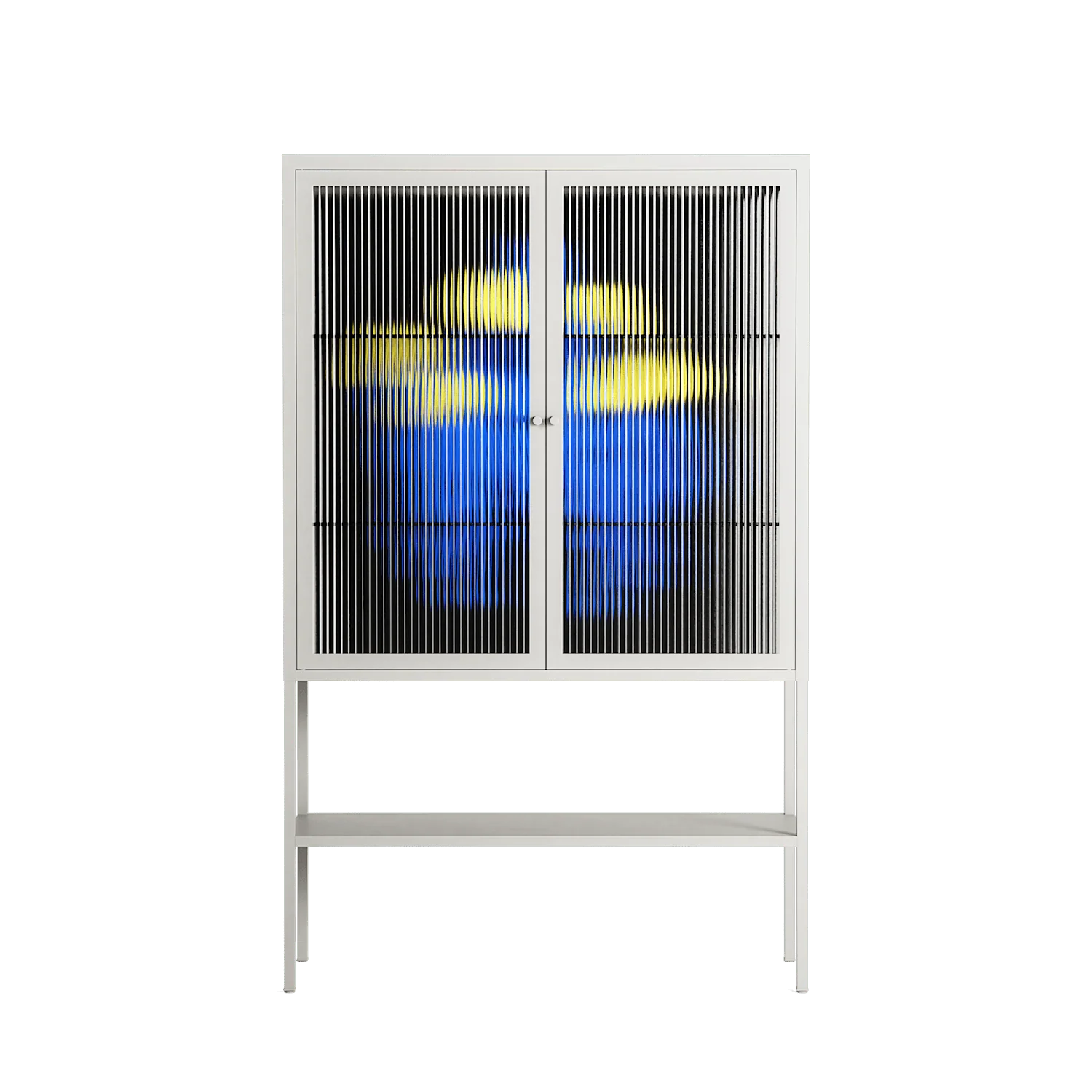 Mushroom Dance Blue - Loft Cabinet - Aley Wild - Chalk - Reeded glass