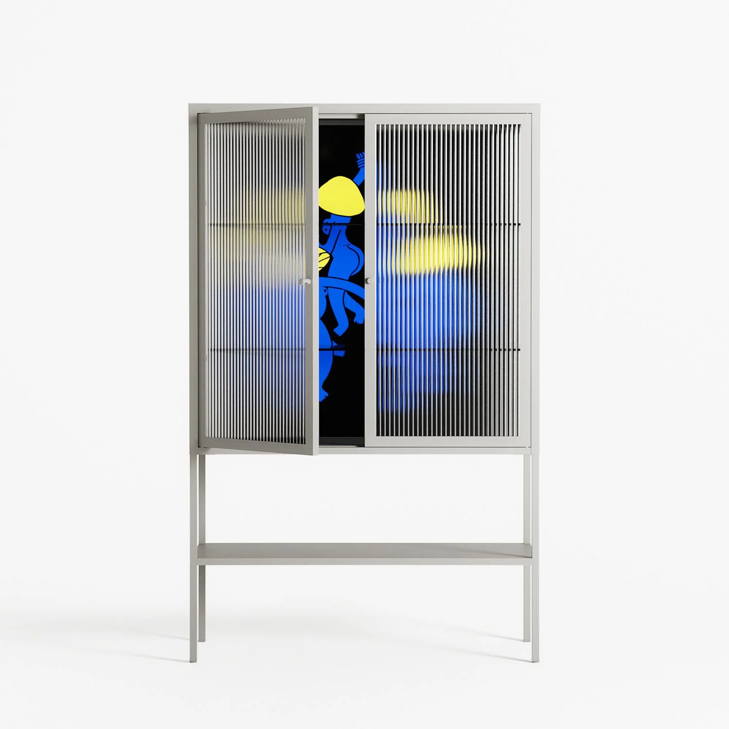 Mushroom Dance Blue - Loft Cabinet - Aley Wild - Chalk - Reeded glass - Image 2