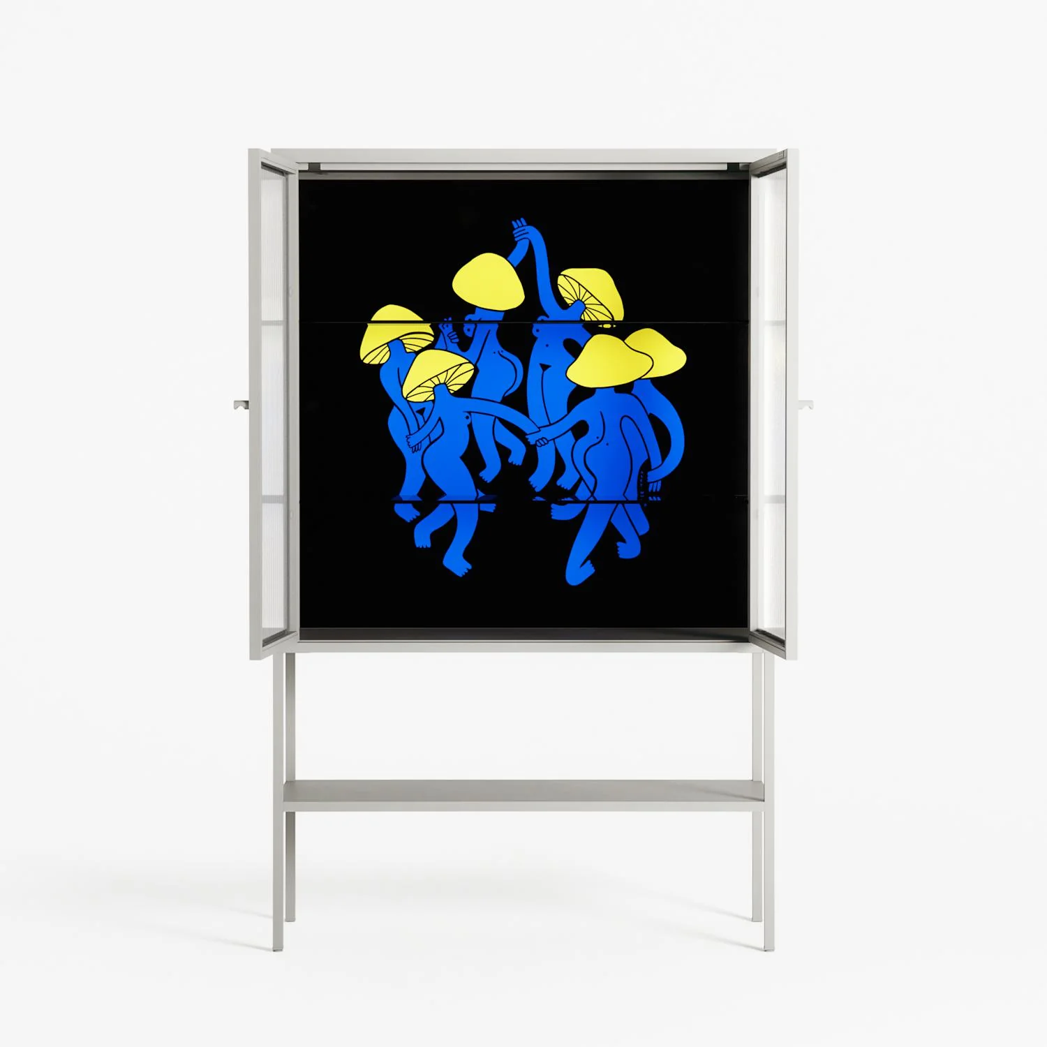 Mushroom Dance Blue - Loft Cabinet - Aley Wild - Chalk - Reeded glass - Image 3