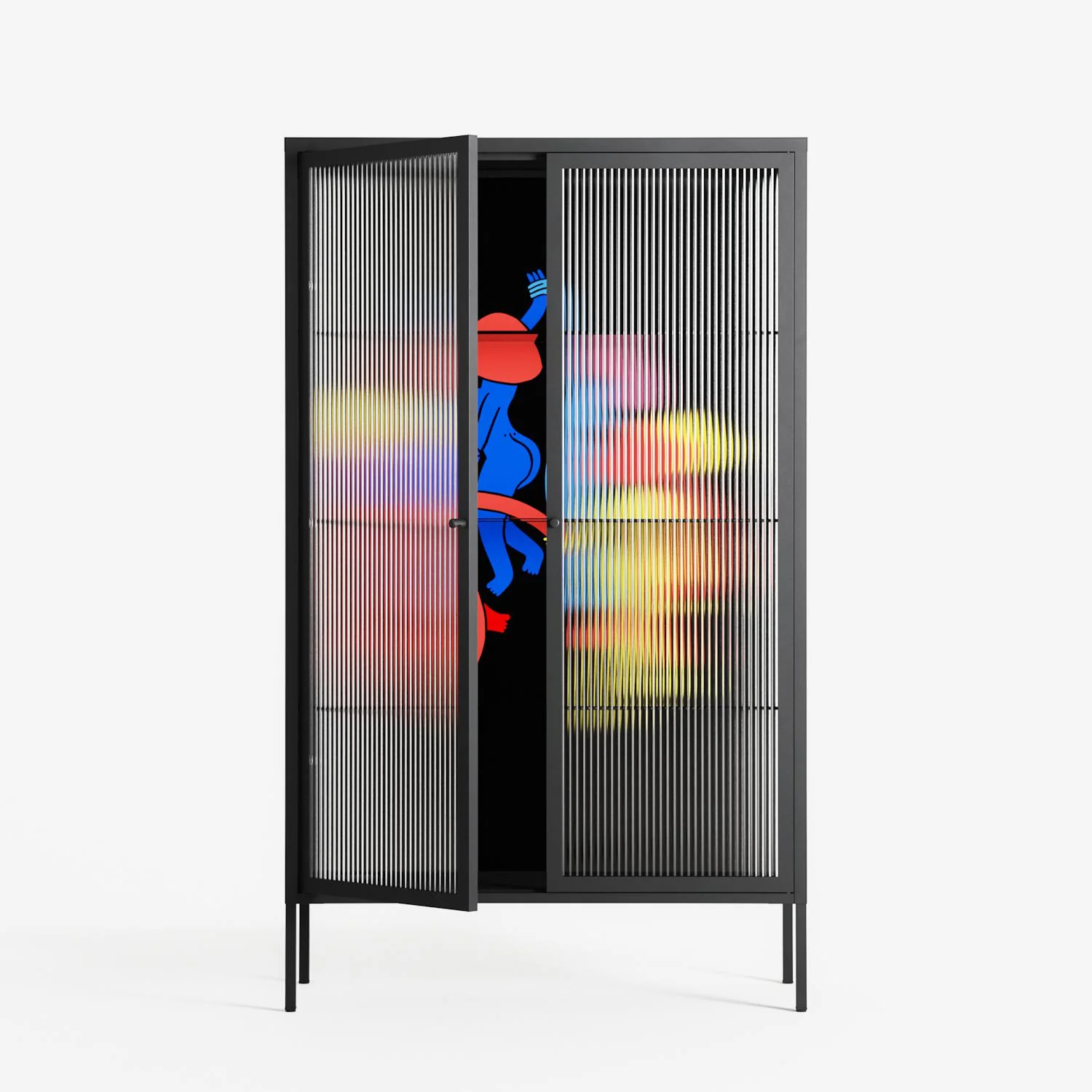 Mushroom Dance Multi - Cabinet - Aley Wild - Antracite - Reeded glass - Image 2
