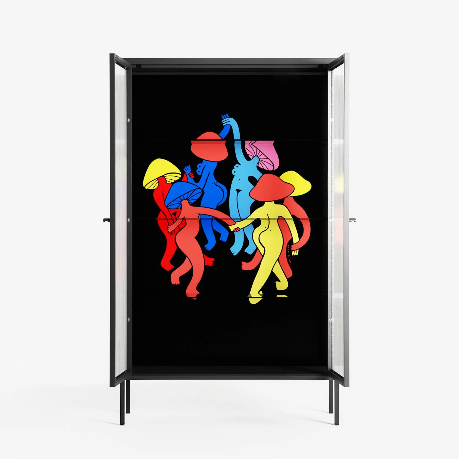 Mushroom Dance Multi - Cabinet - Aley Wild - Antracite - Reeded glass - Image 3