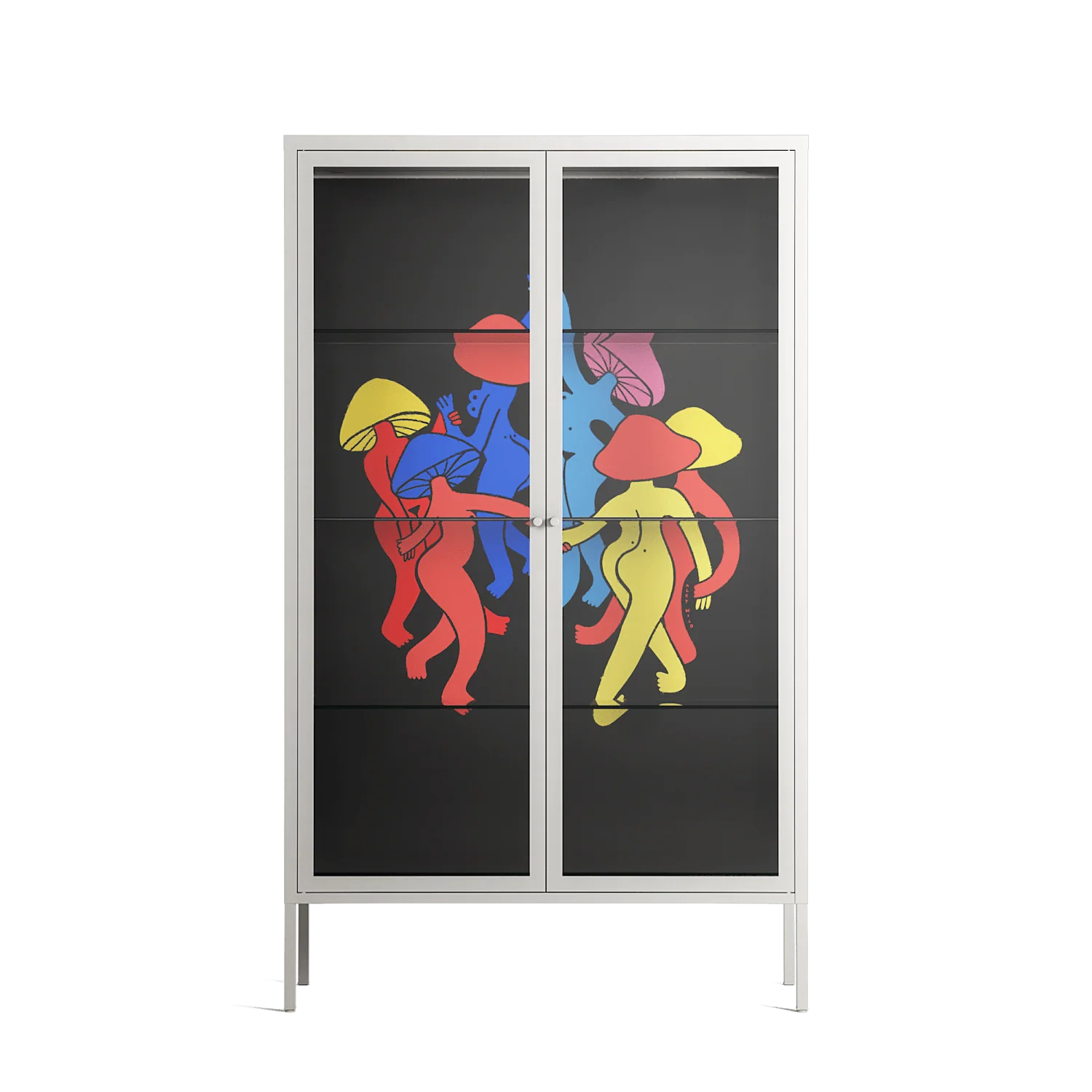 Mushroom Dance Multi - Cabinet - Aley Wild - Chalk - Clear glass