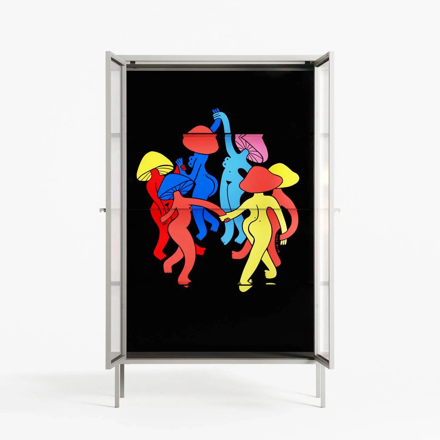 Mushroom Dance Multi - Cabinet - Aley Wild - Chalk - Reeded glass - Image 3