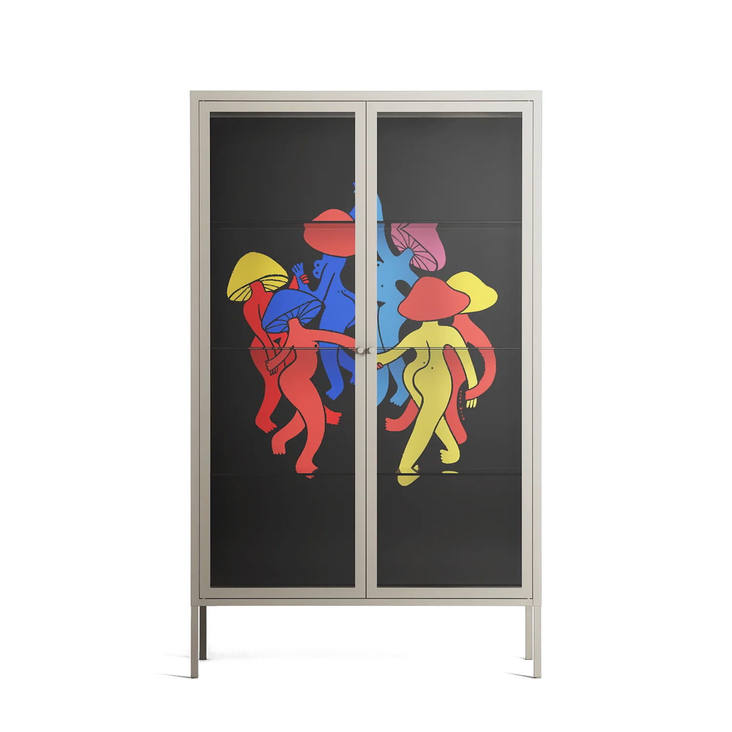 Mushroom Dance Multi - Cabinet - Aley Wild - Pebble - Clear glass