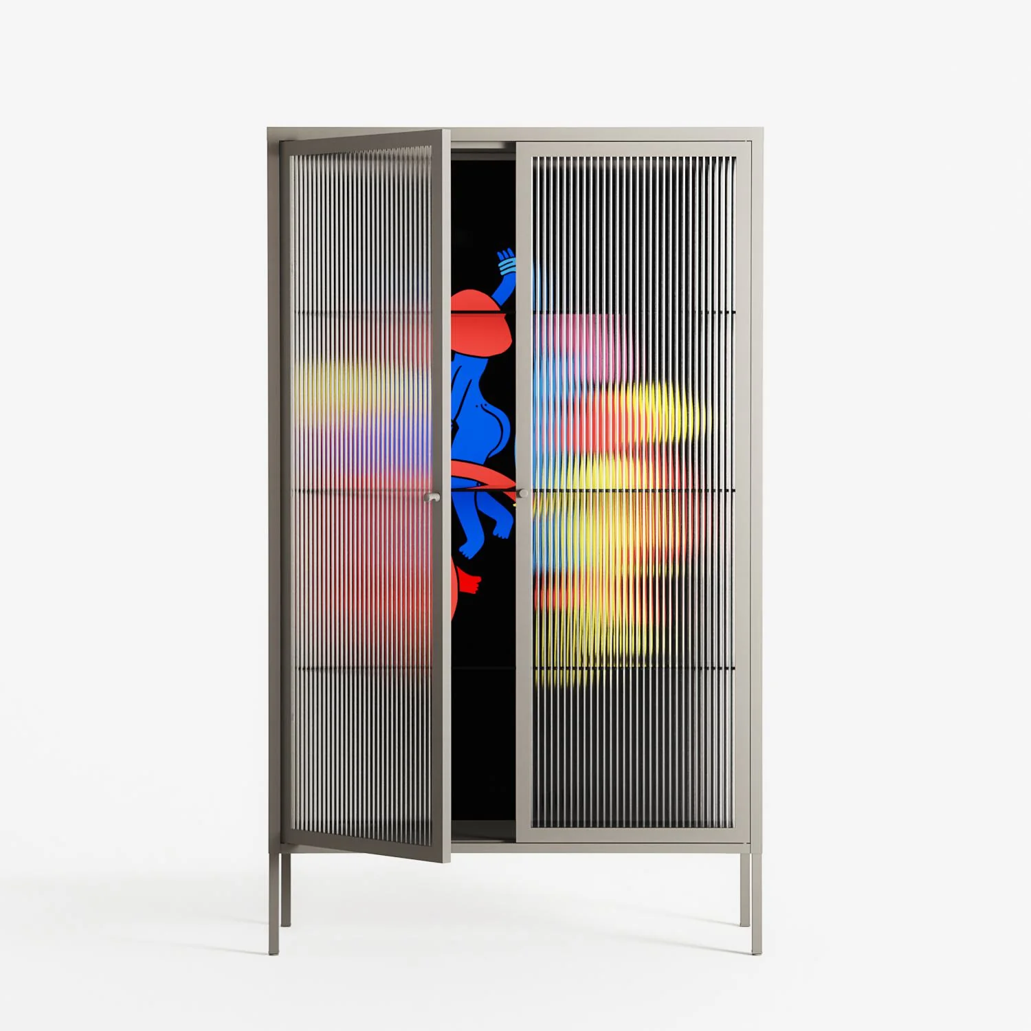 Mushroom Dance Multi - Cabinet - Aley Wild - Pebble - Reeded glass - Image 2