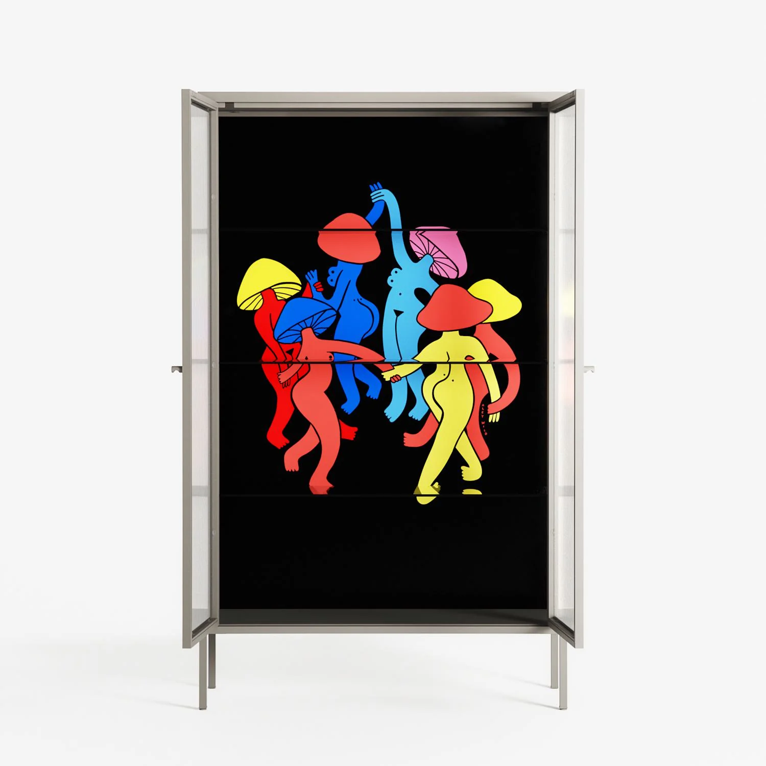 Mushroom Dance Multi - Cabinet - Aley Wild - Pebble - Reeded glass - Image 3