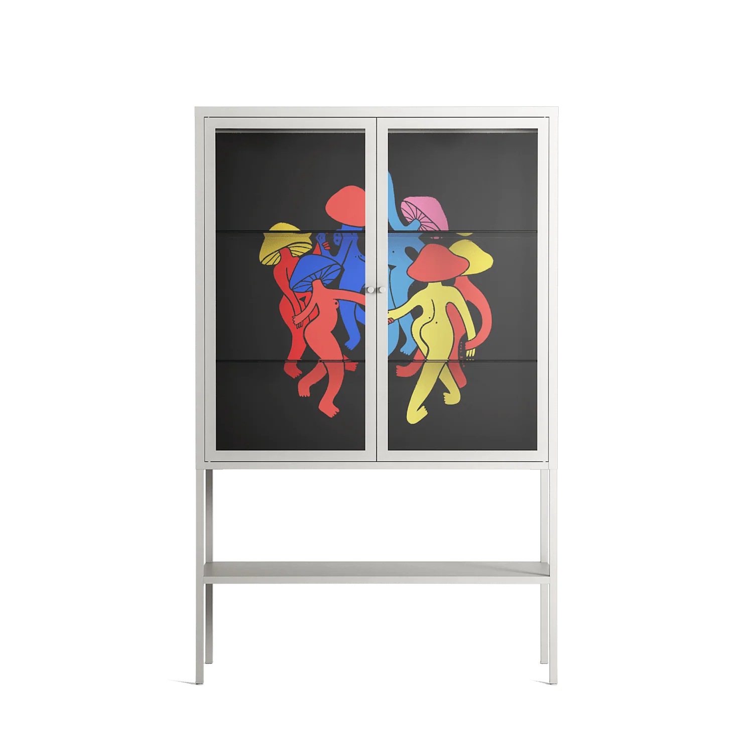 Mushroom Dance Multi - Loft Cabinet - Aley Wild - Chalk - Clear glass
