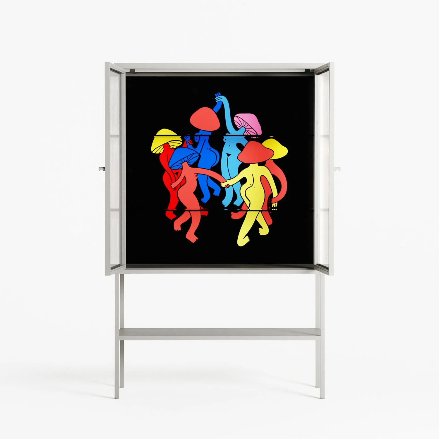 Mushroom Dance Multi - Loft Cabinet - Aley Wild - Chalk - Reeded glass - Image 3