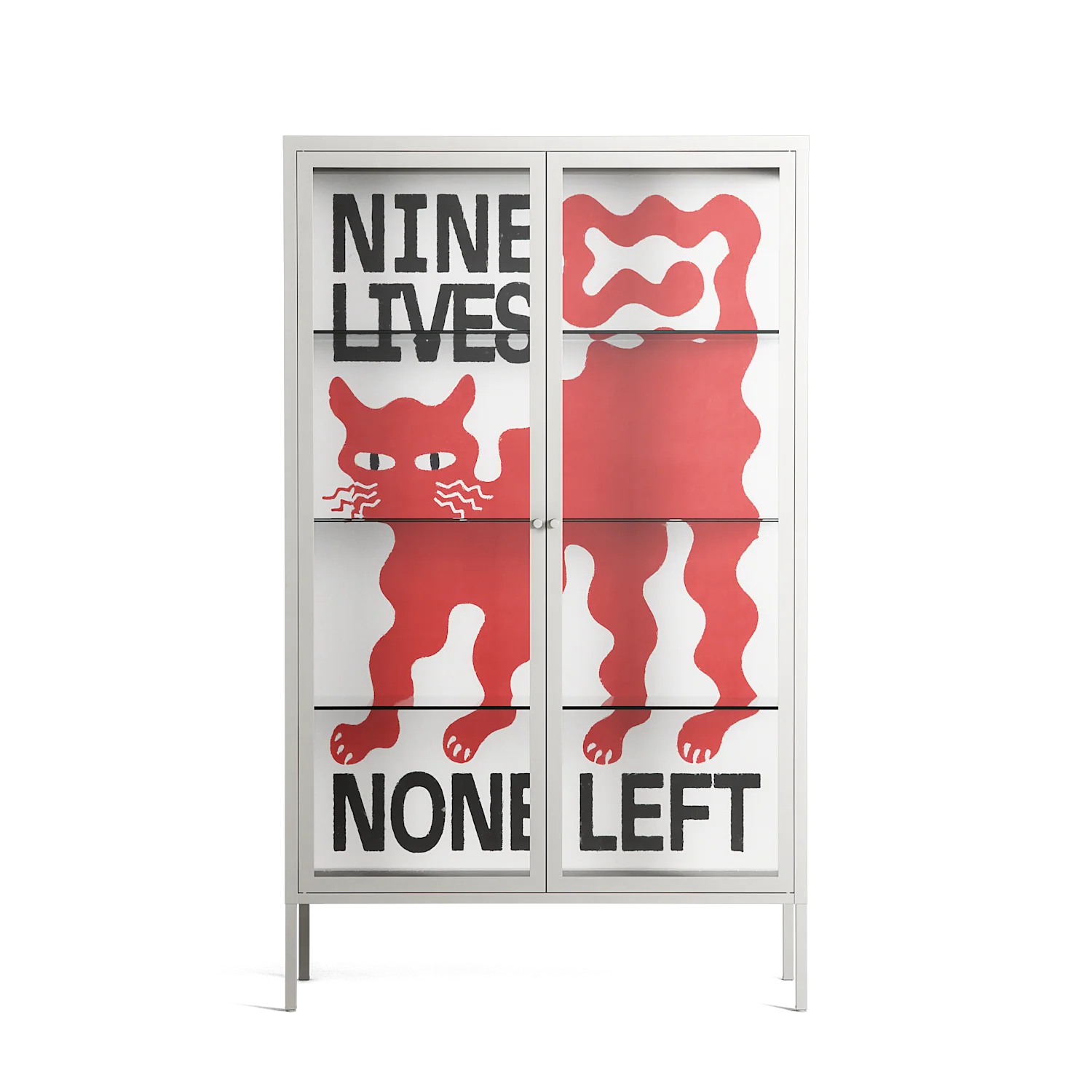 Nine Lives - Cabinet - Alexander Khabbazi - Chalk - Clear glass