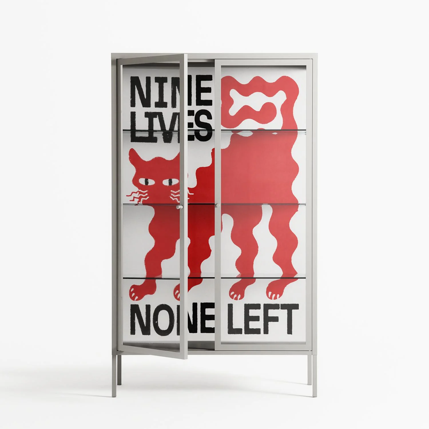 Nine Lives - Cabinet - Alexander Khabbazi - Chalk - Clear glass - Image 2