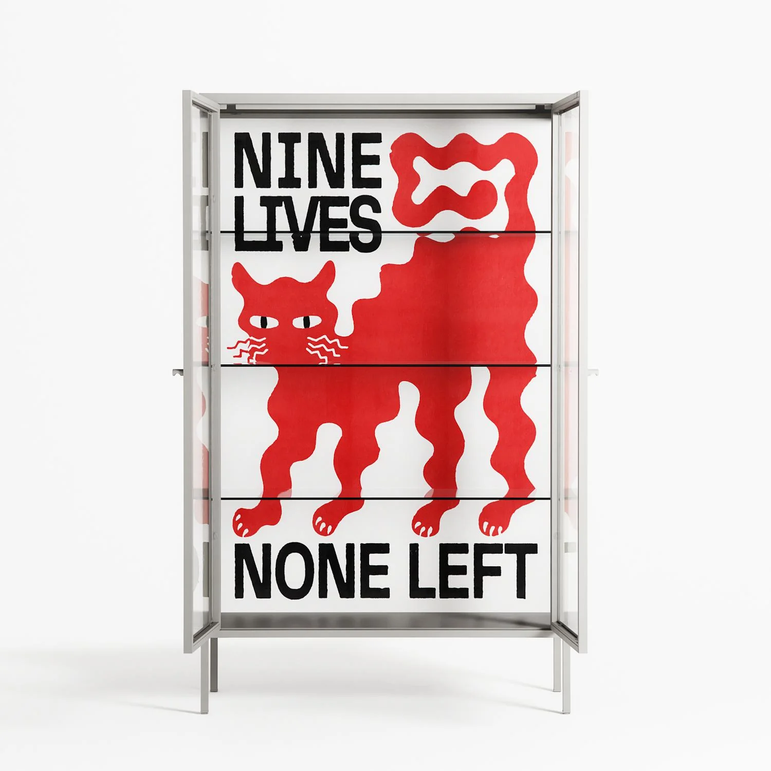 Nine Lives - Cabinet - Alexander Khabbazi - Chalk - Clear glass - Image 3