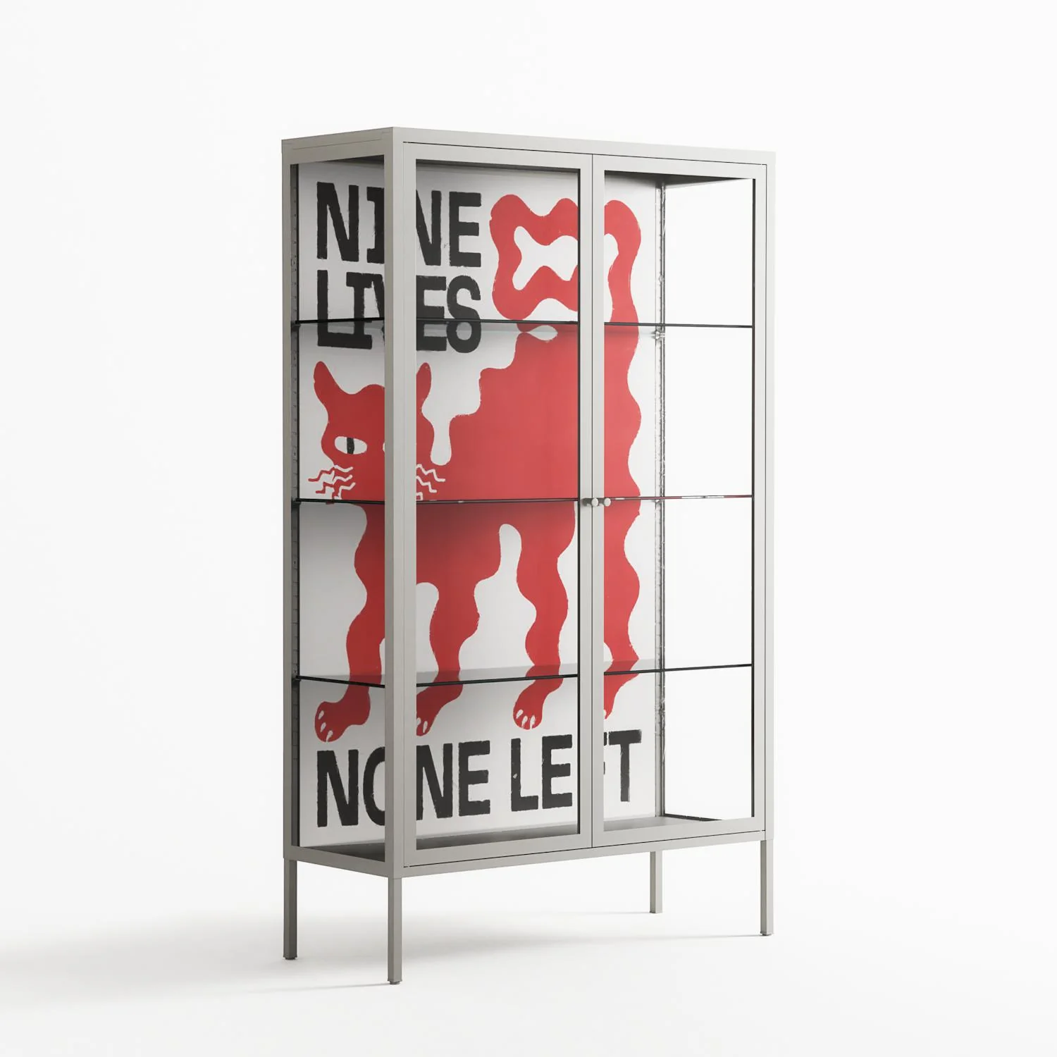 Nine Lives - Cabinet - Alexander Khabbazi - Chalk - Clear glass - Image 4