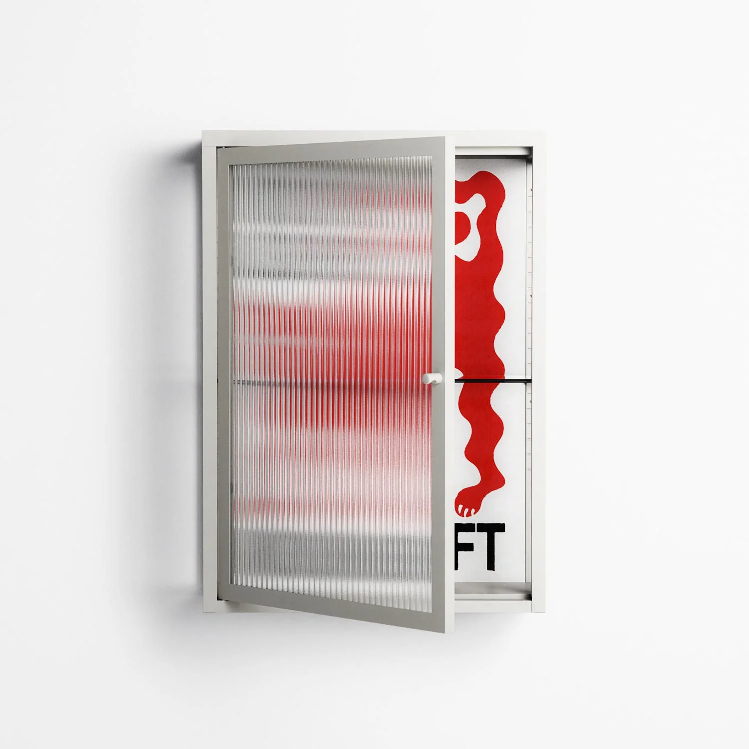 Nine Lives - Wall Cabinet - Alexander Khabbazi - Chalk - Reeded glass
