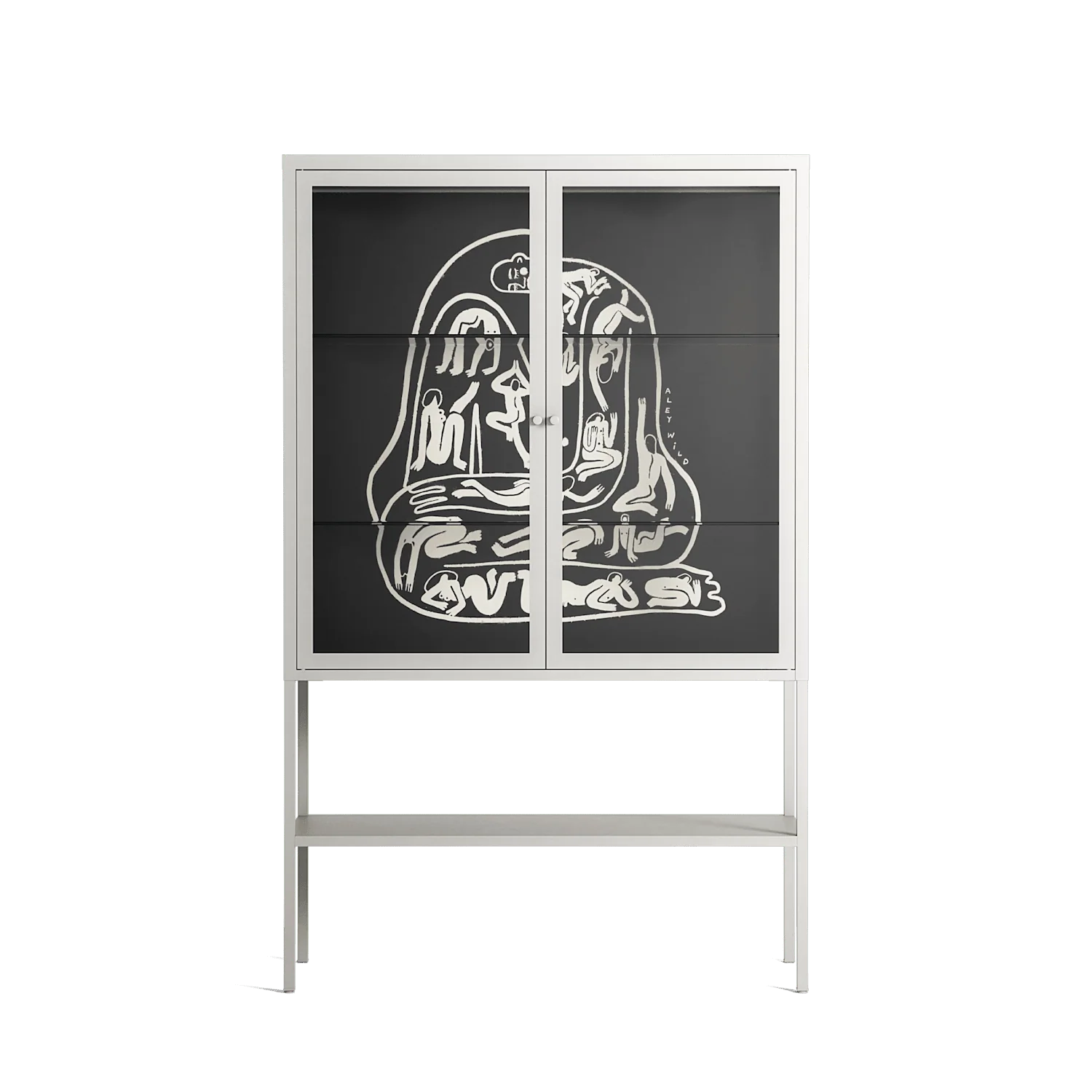 Nudes on Nudes - Loft Cabinet - Aley Wild - Chalk - Clear glass