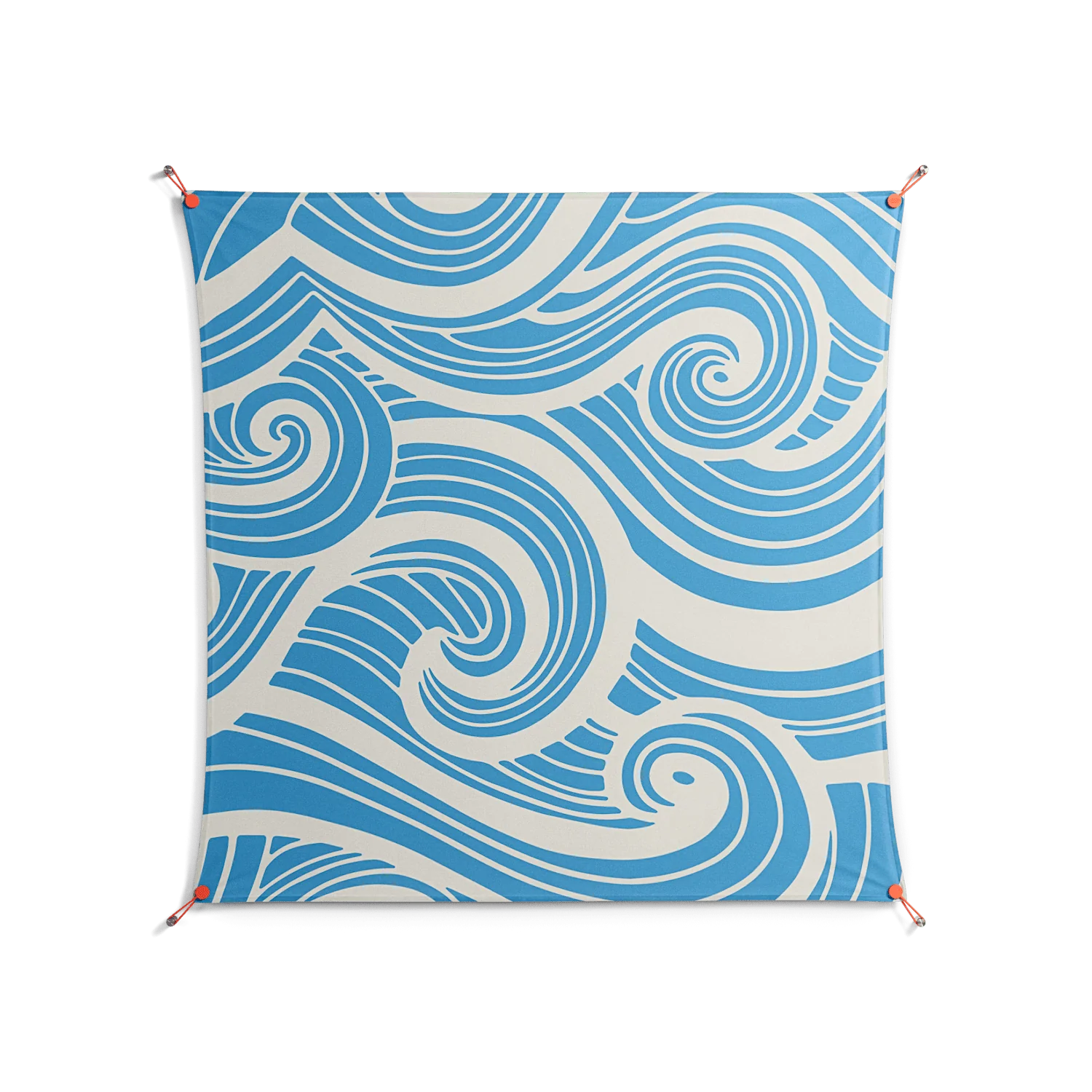 Ocean Flow - Work On Wall - Amy Suther - Orange - 140 x 140 cm