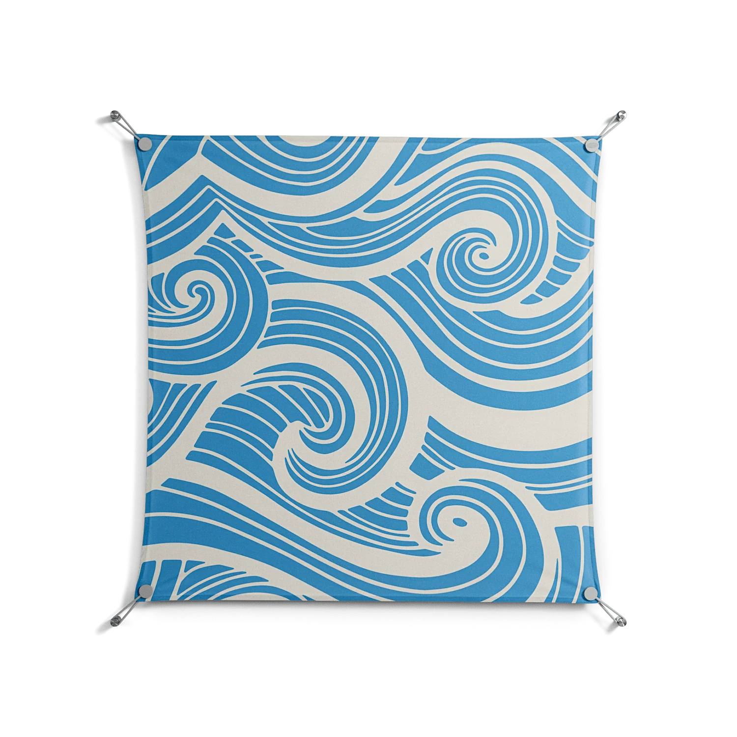 Ocean Flow - Work On Wall - Amy Suther - Silver - 90 x 90 cm