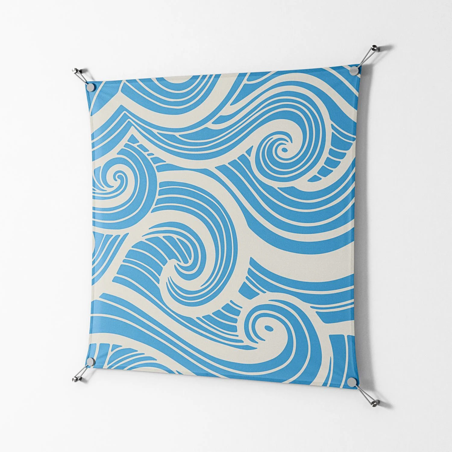 Ocean Flow - Work On Wall - Amy Suther - Silver - 90 x 90 cm - Image 2
