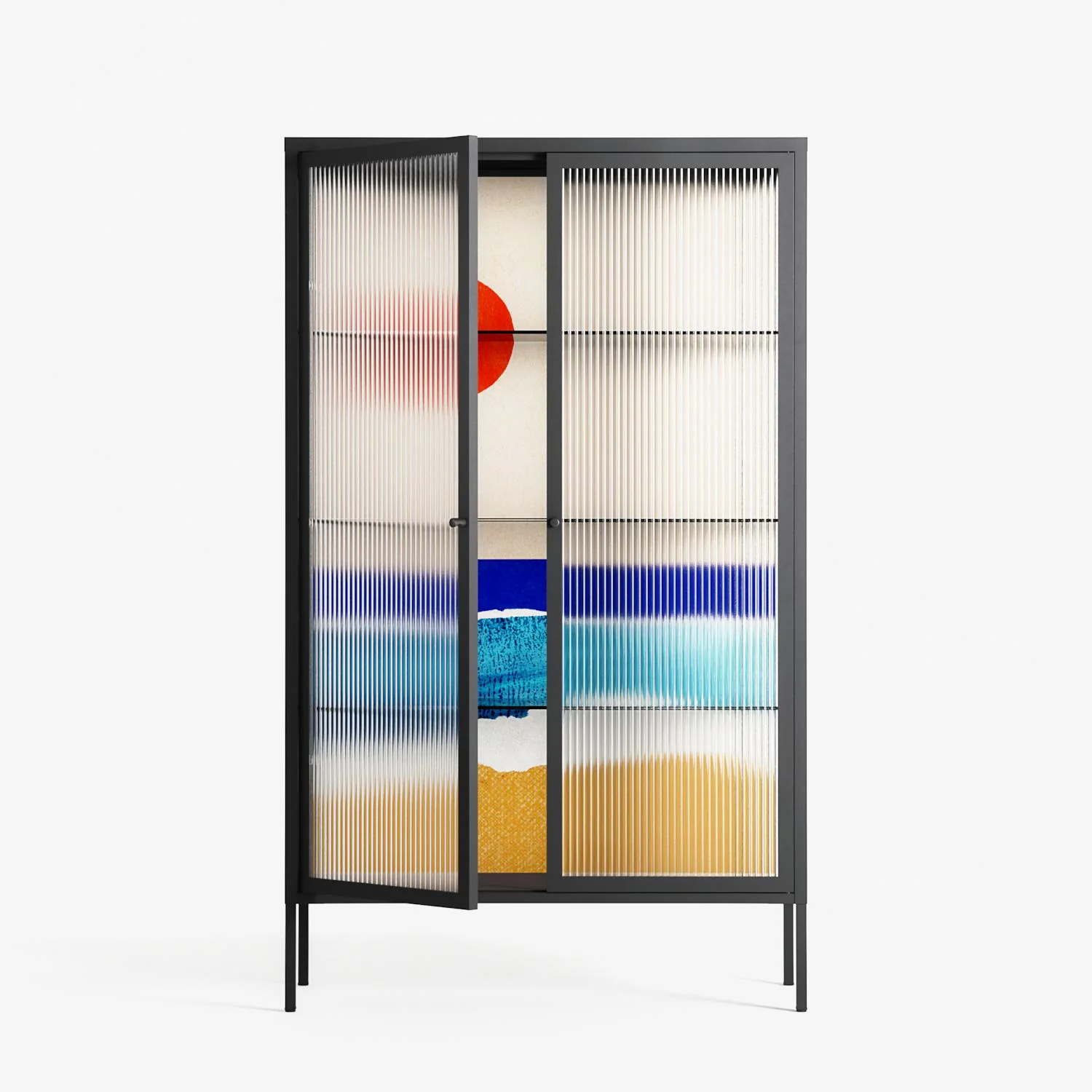 Ocean Sunrise - Cabinet - Henry Rivers - Antracite - Reeded glass - Image 2
