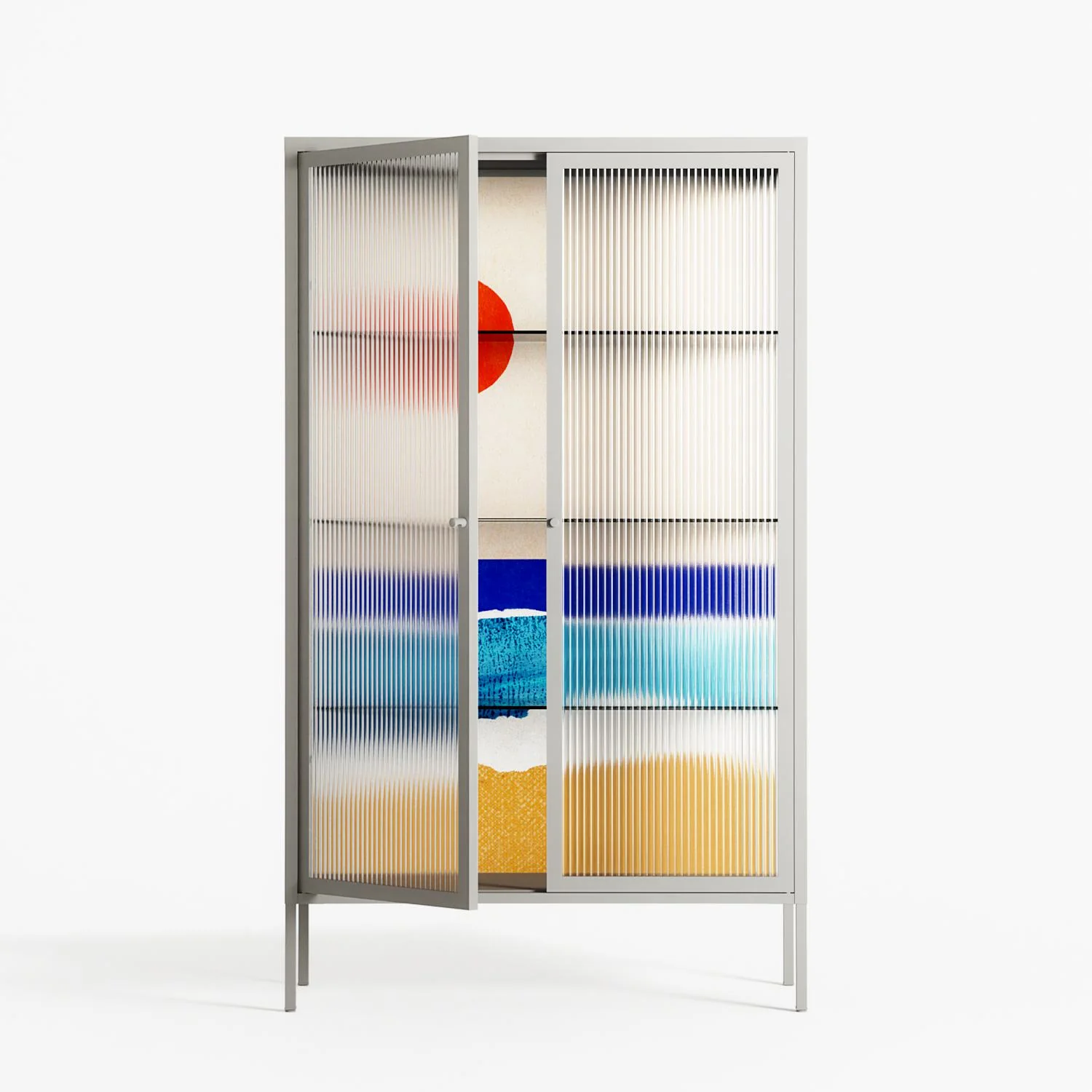 Ocean Sunrise - Cabinet - Henry Rivers - Chalk - Reeded glass - Image 2