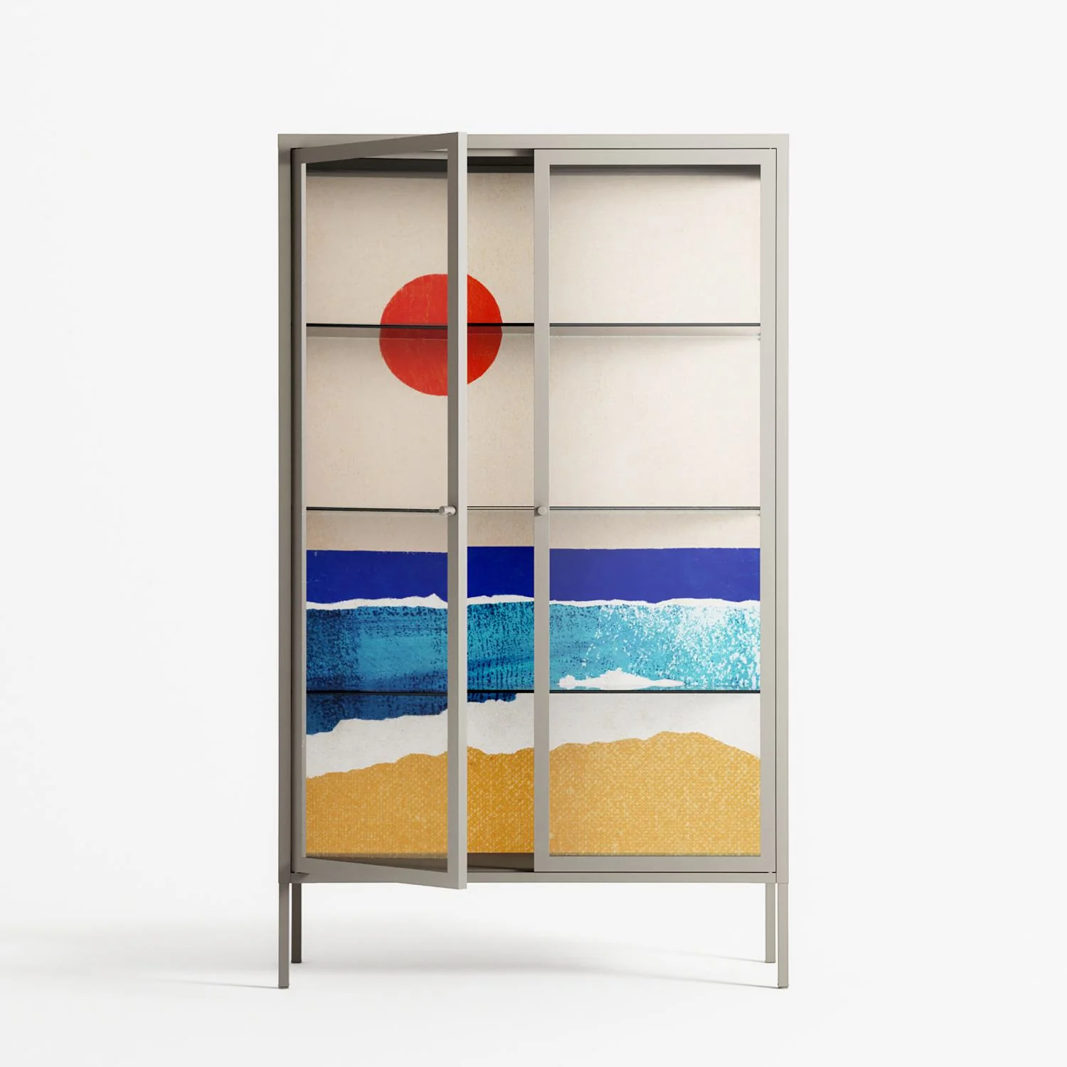 Ocean Sunrise - Cabinet - Henry Rivers - Pebble - Clear glass - Image 2