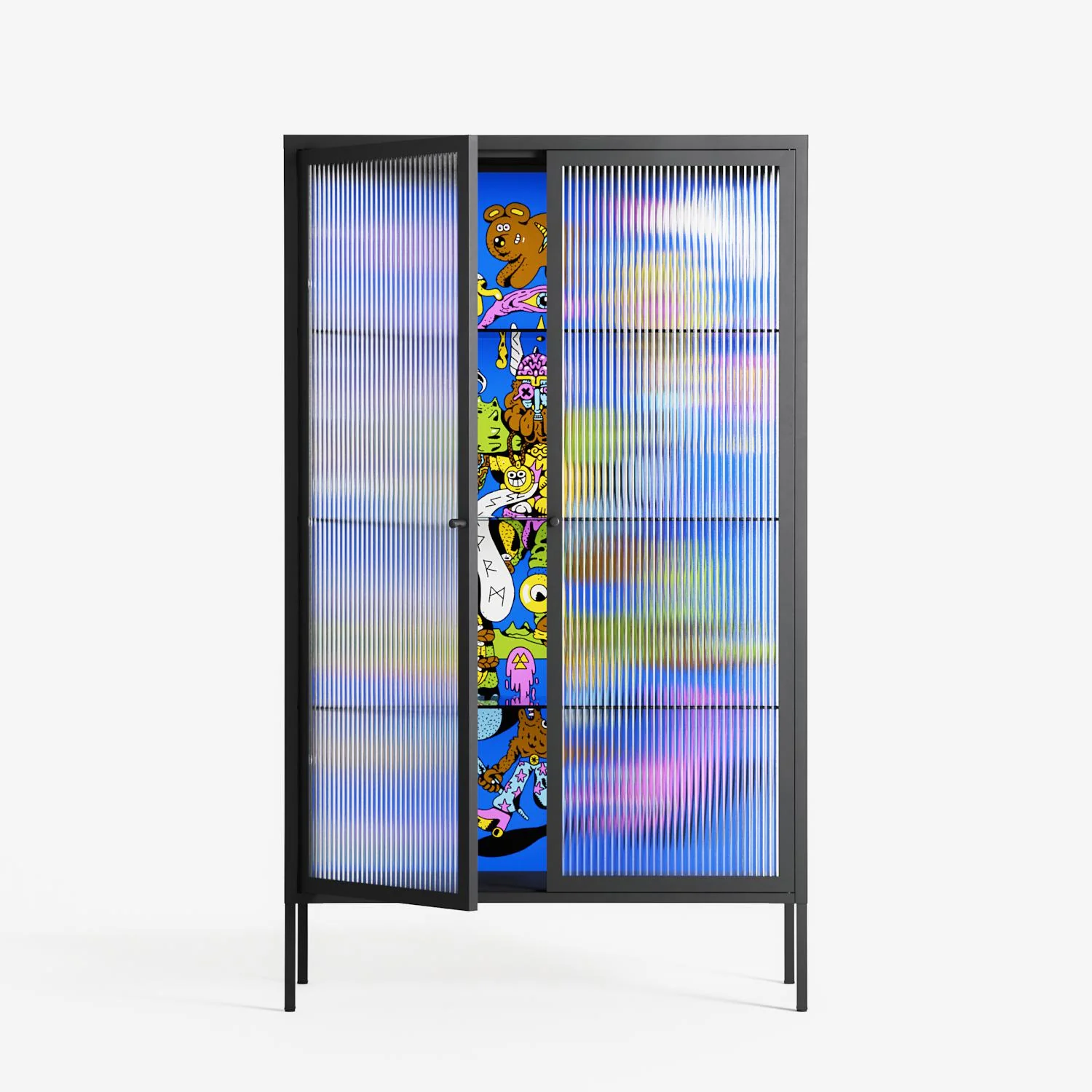 Odin - Cabinet - Cezar Berje - Antracite - Reeded glass - Image 2