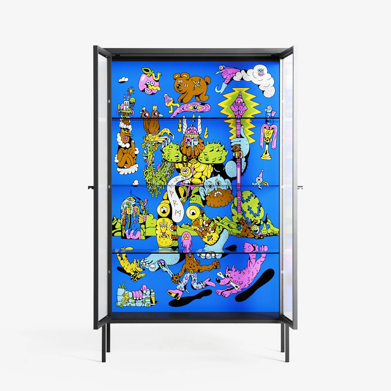 Odin - Cabinet - Cezar Berje - Antracite - Reeded glass - Image 3