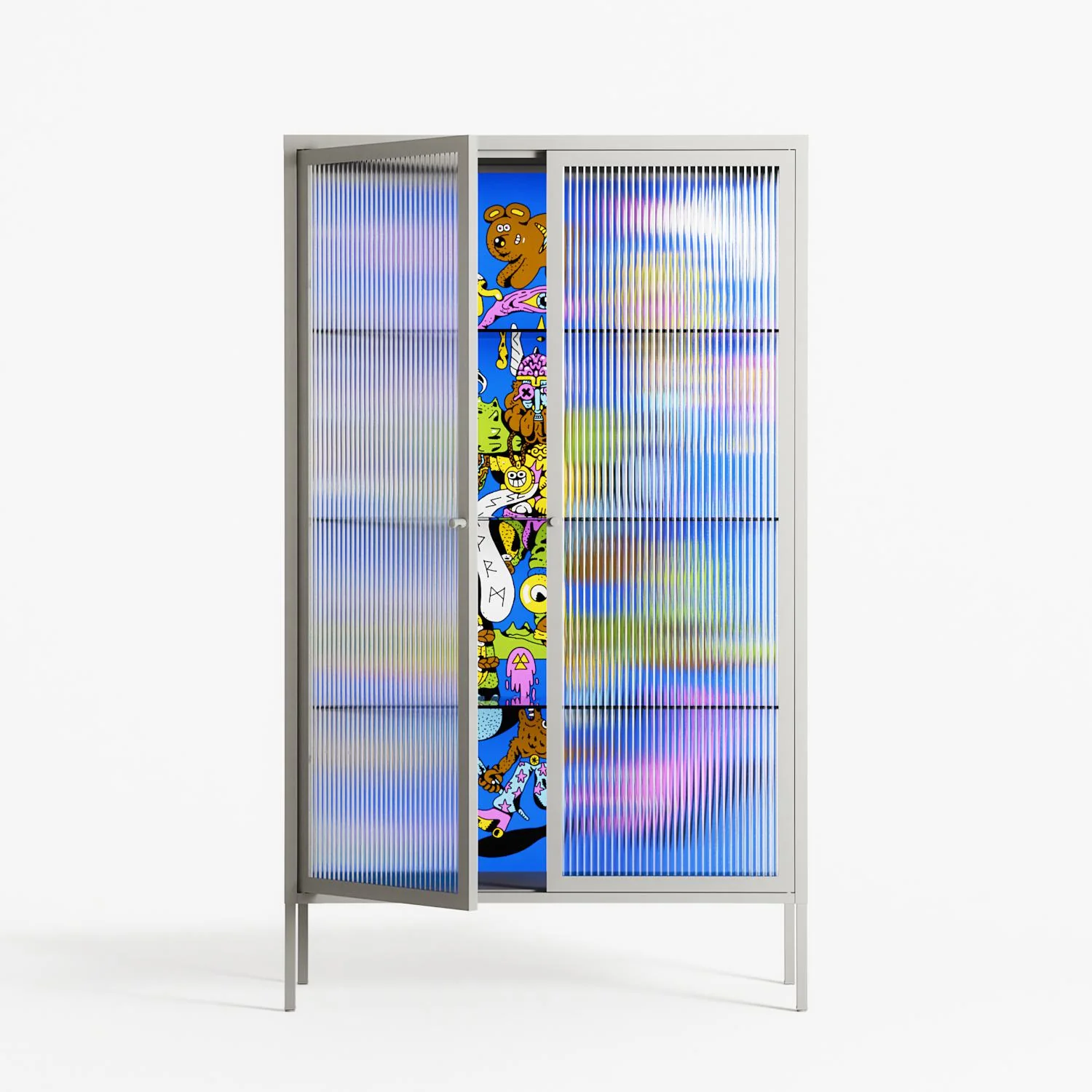 Odin - Cabinet - Cezar Berje - Chalk - Reeded glass - Image 2