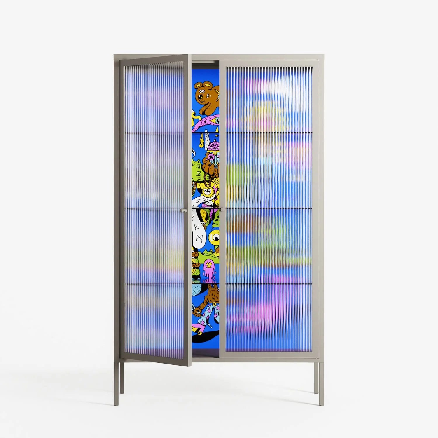 Odin - Cabinet - Cezar Berje - Pebble - Reeded glass - Image 2