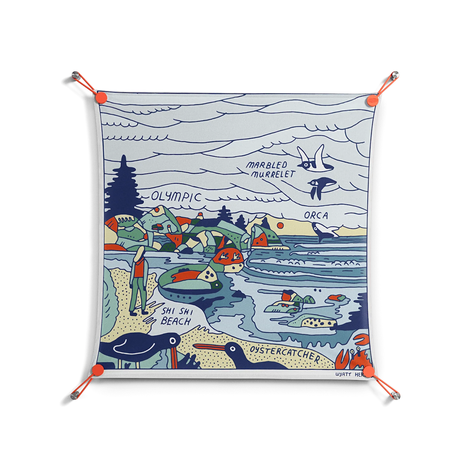 Olympic - Work On Wall - Wyatt Hersey - Orange - 70 x 70 cm