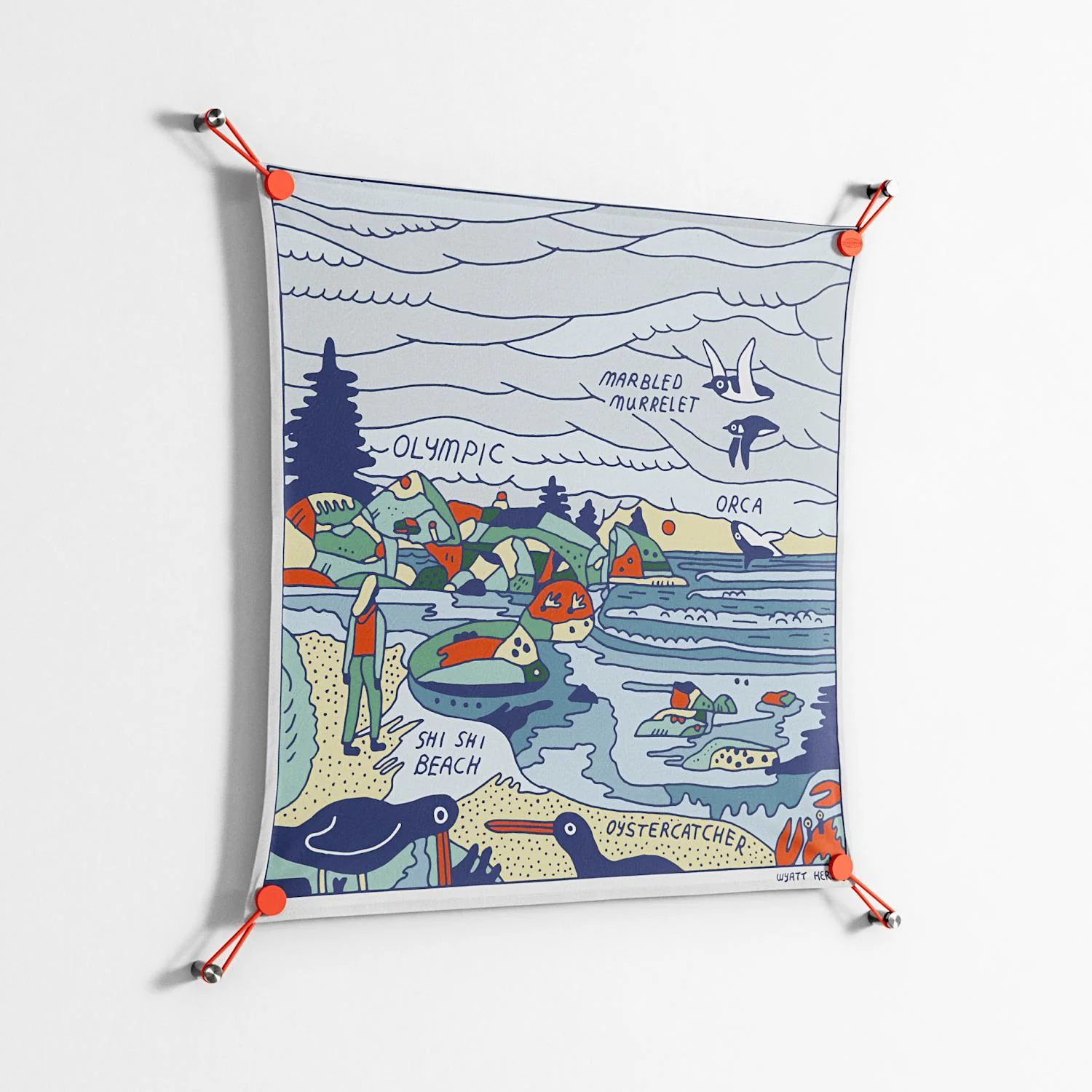Olympic - Work On Wall - Wyatt Hersey - Orange - 70 x 70 cm - Image 2