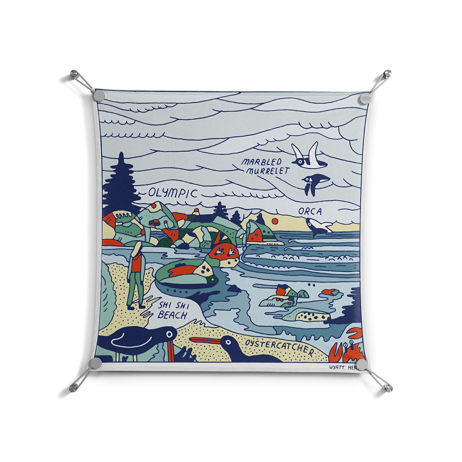 Olympic - Work On Wall - Wyatt Hersey - Silver - 70 x 70 cm