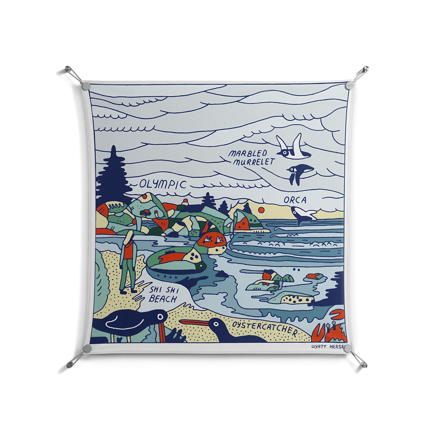 Olympic - Work On Wall - Wyatt Hersey - Silver - 90 x 90 cm