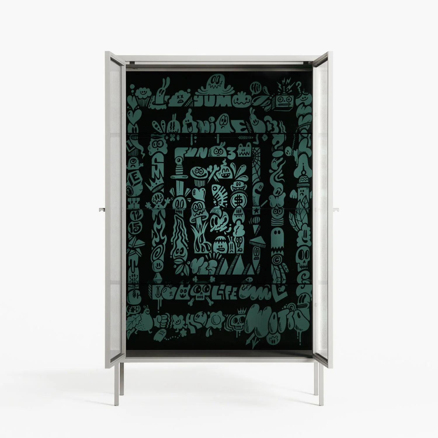 Optical Delusion - Cabinet - Craig Watkins - Chalk - Reeded glass - Image 3
