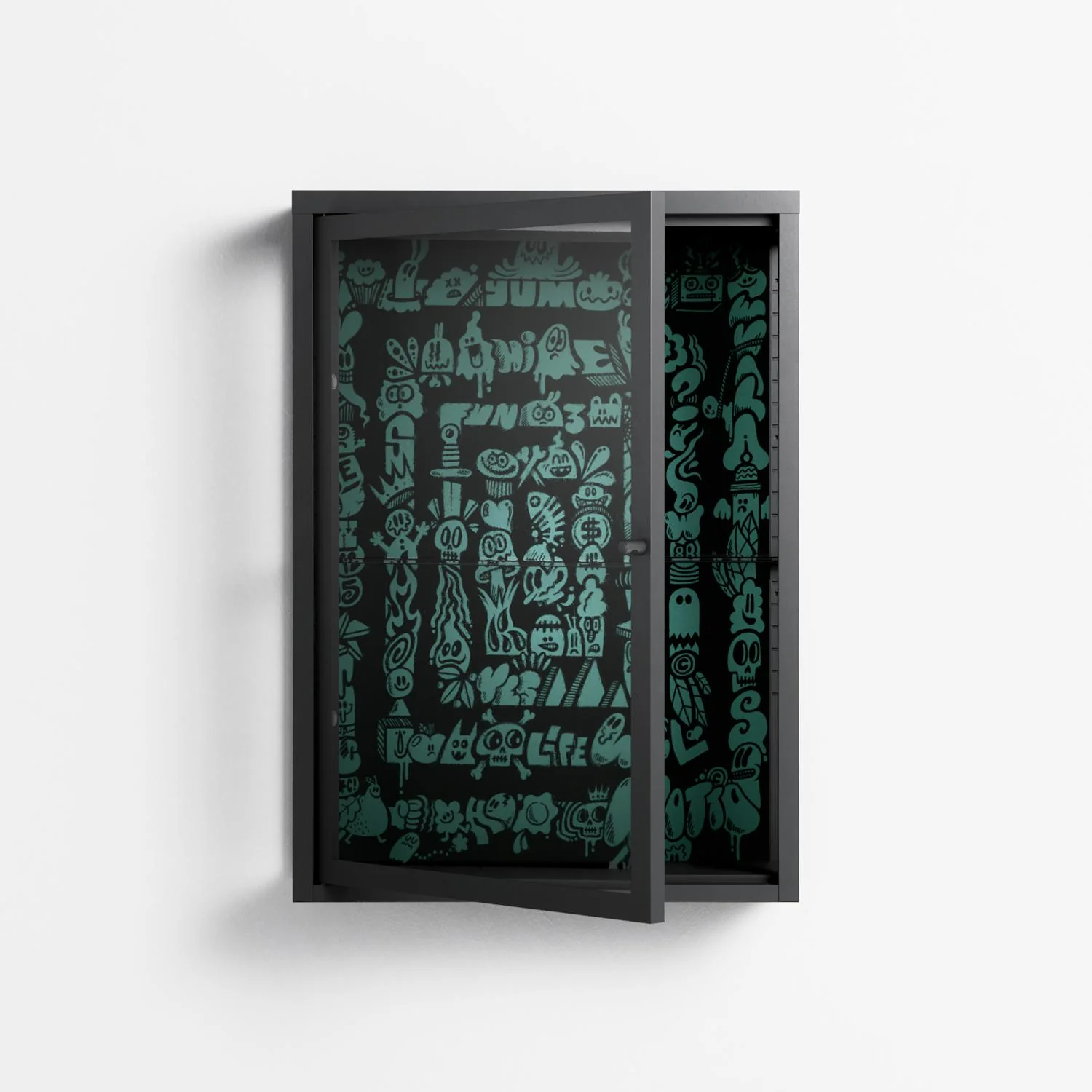 Optical Delusion - Wall Cabinet - Craig Watkins - Antracite - Clear glass - Image 2