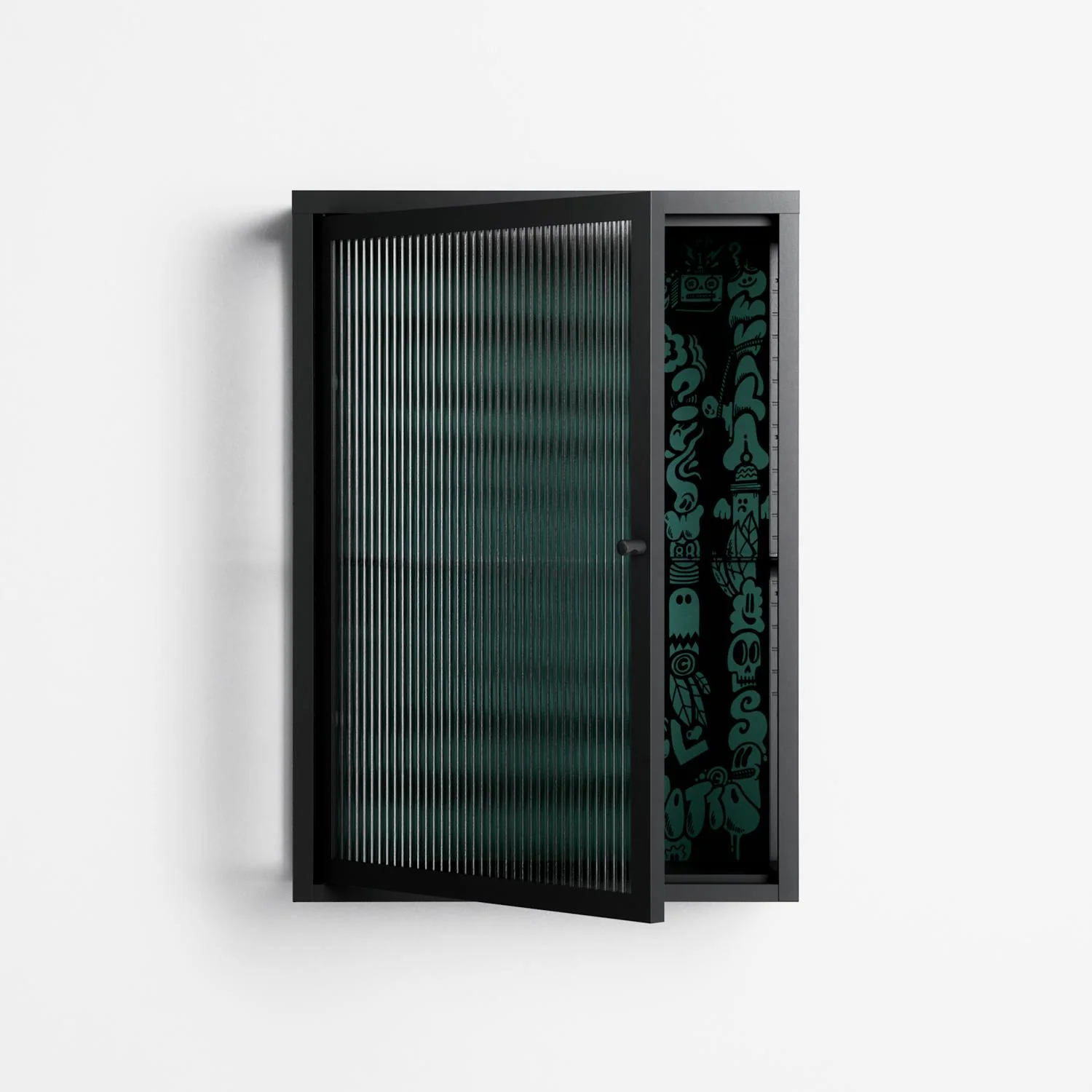 Optical Delusion - Wall Cabinet - Craig Watkins - Antracite - Reeded glass - Image 2