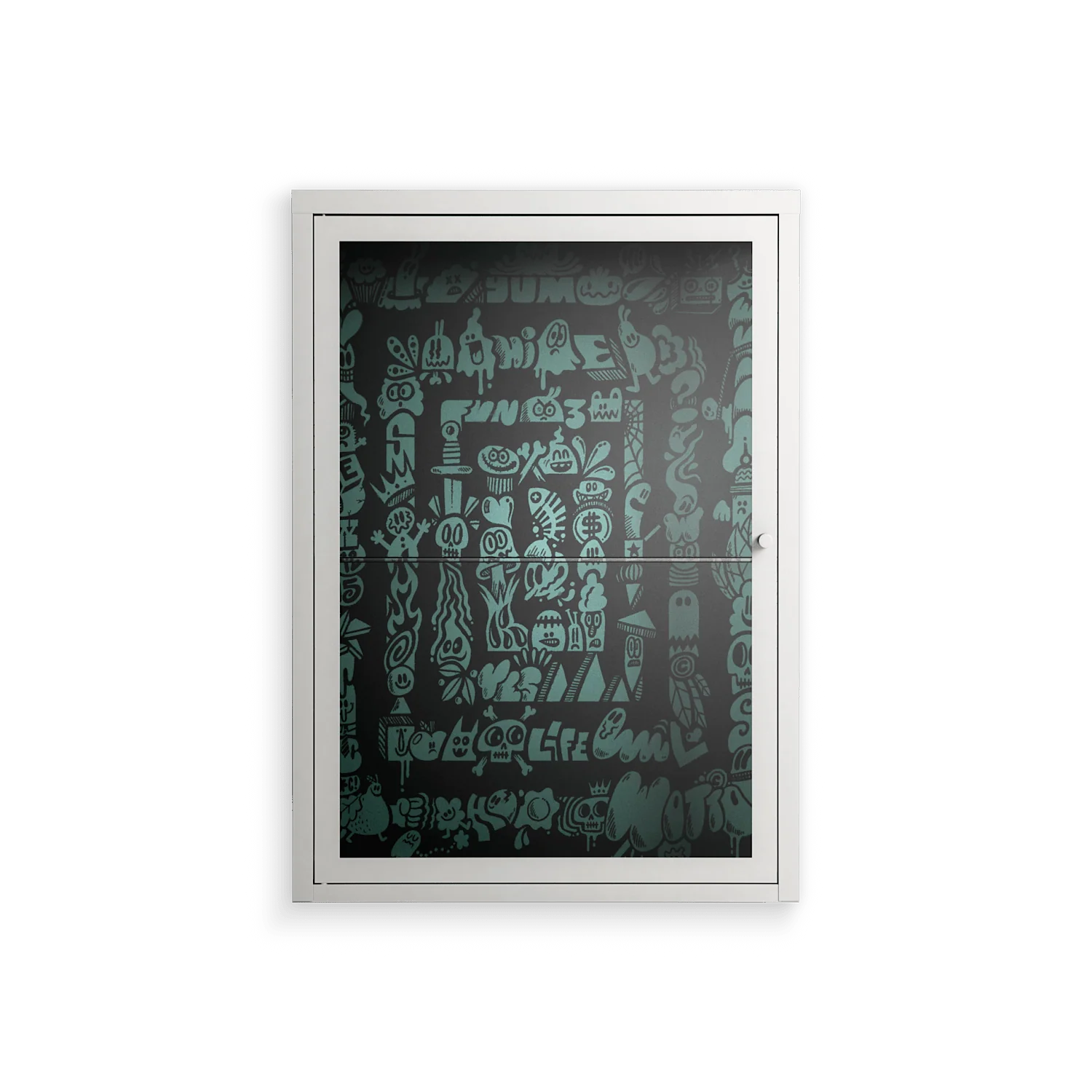 Optical Delusion - Wall Cabinet - Craig Watkins - Chalk - Clear glass