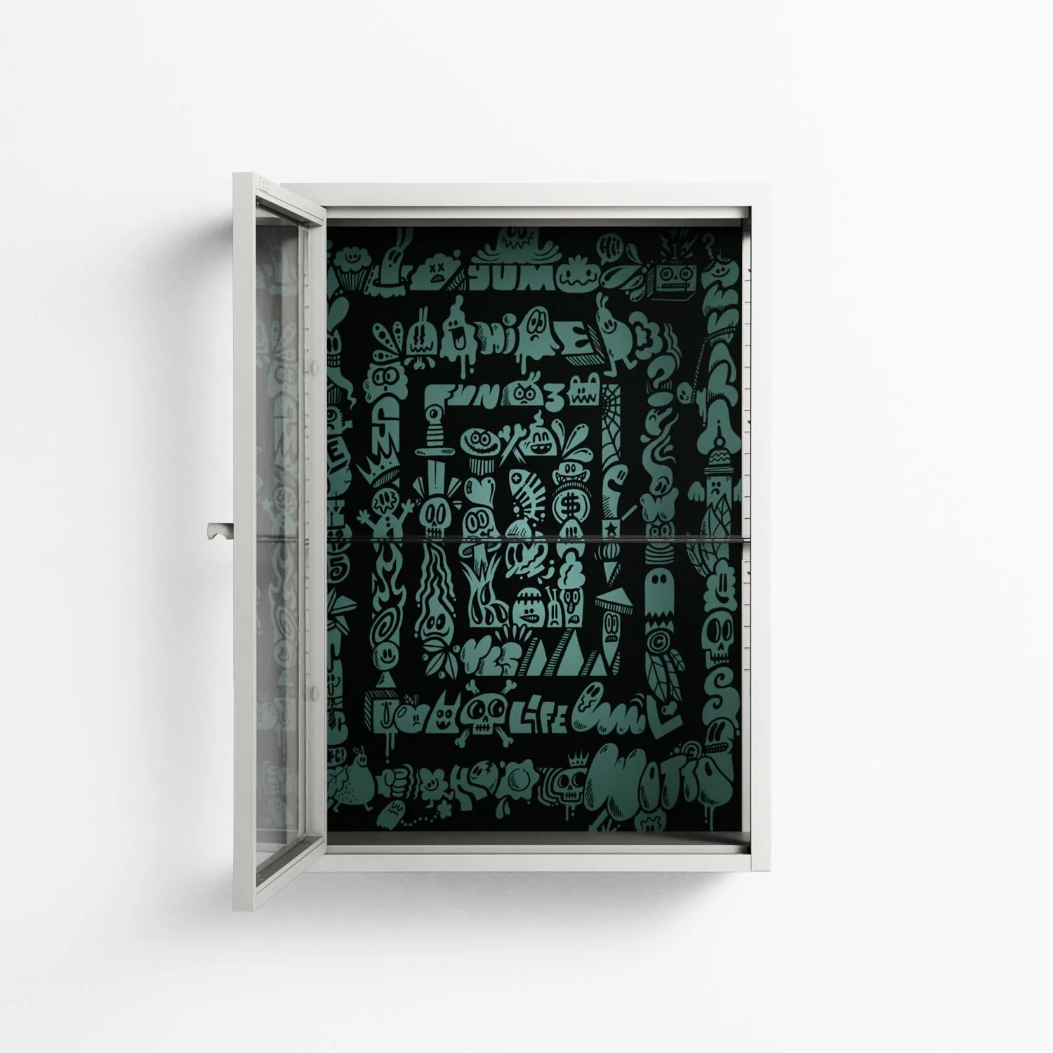 Optical Delusion - Wall Cabinet - Craig Watkins - Chalk - Clear glass - Image 3