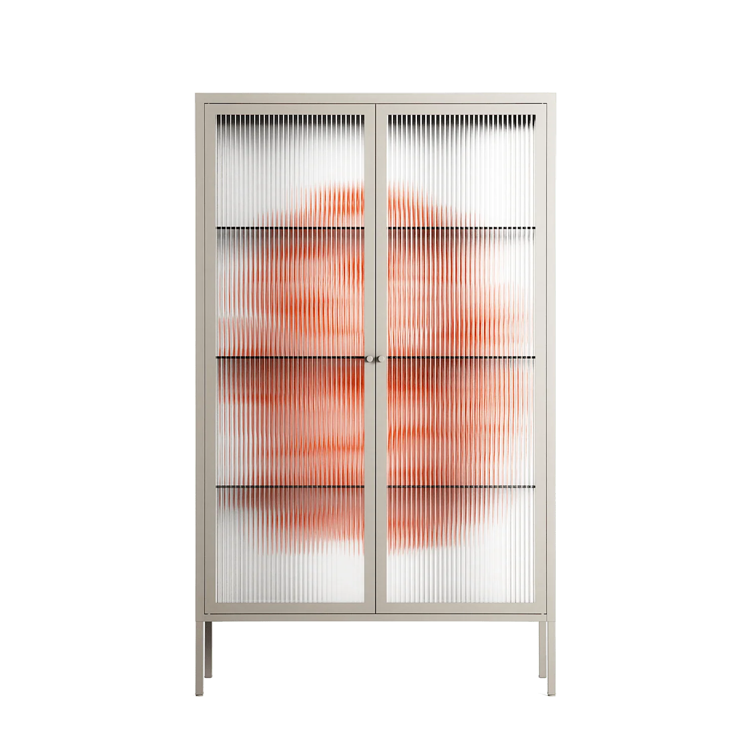 Orange Flowers 1 - Cabinet - Katie O’Shea - Pebble - Reeded glass