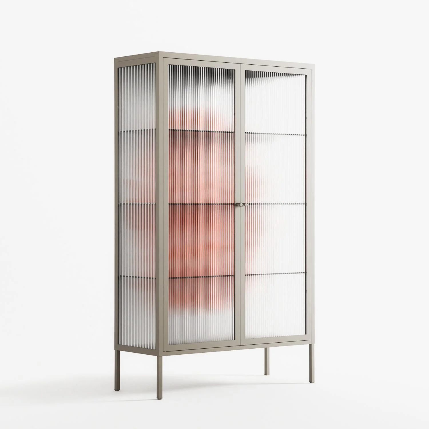 Orange Flowers 1 - Cabinet - Katie O’Shea - Pebble - Reeded glass - Image 4