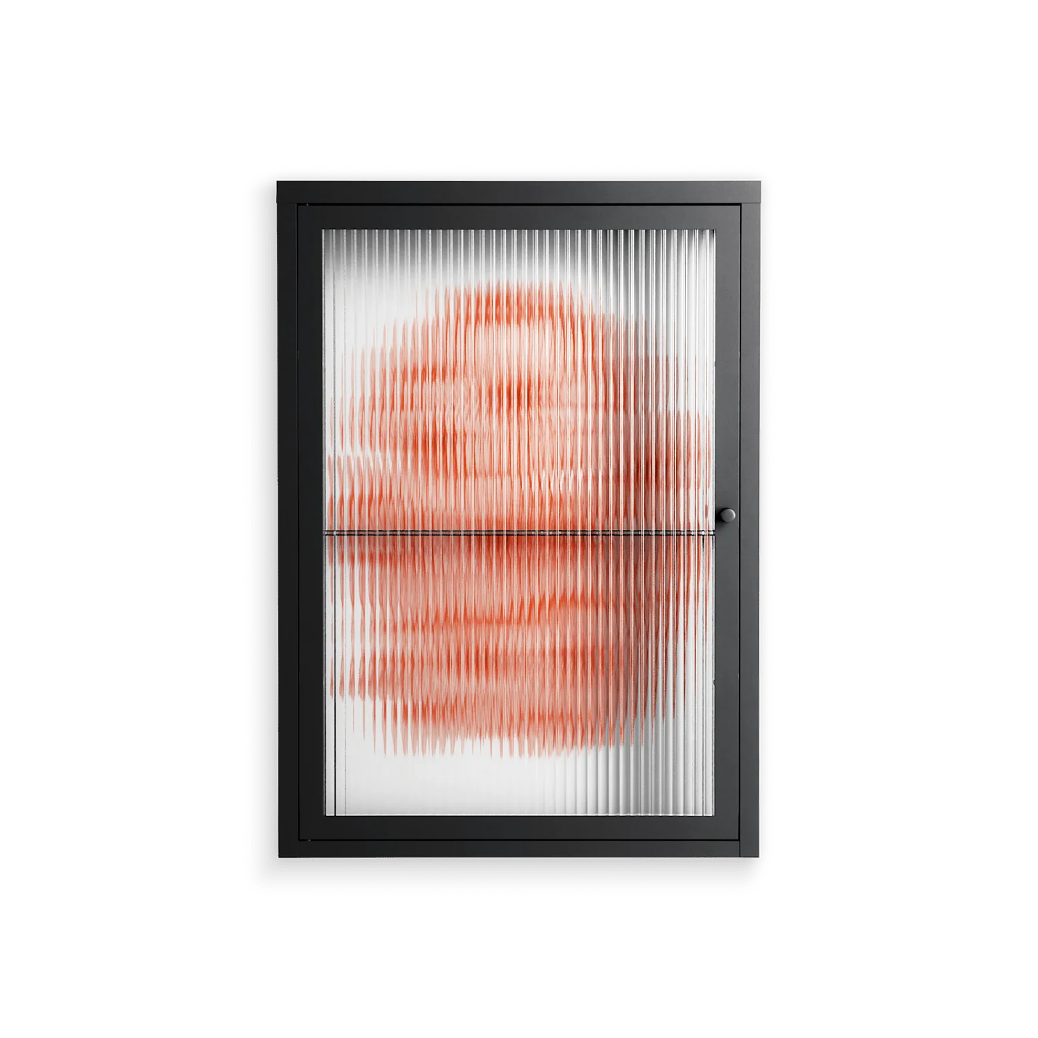Orange Flowers 1 - Wall Cabinet - Katie O’Shea - Antracite - Reeded glass