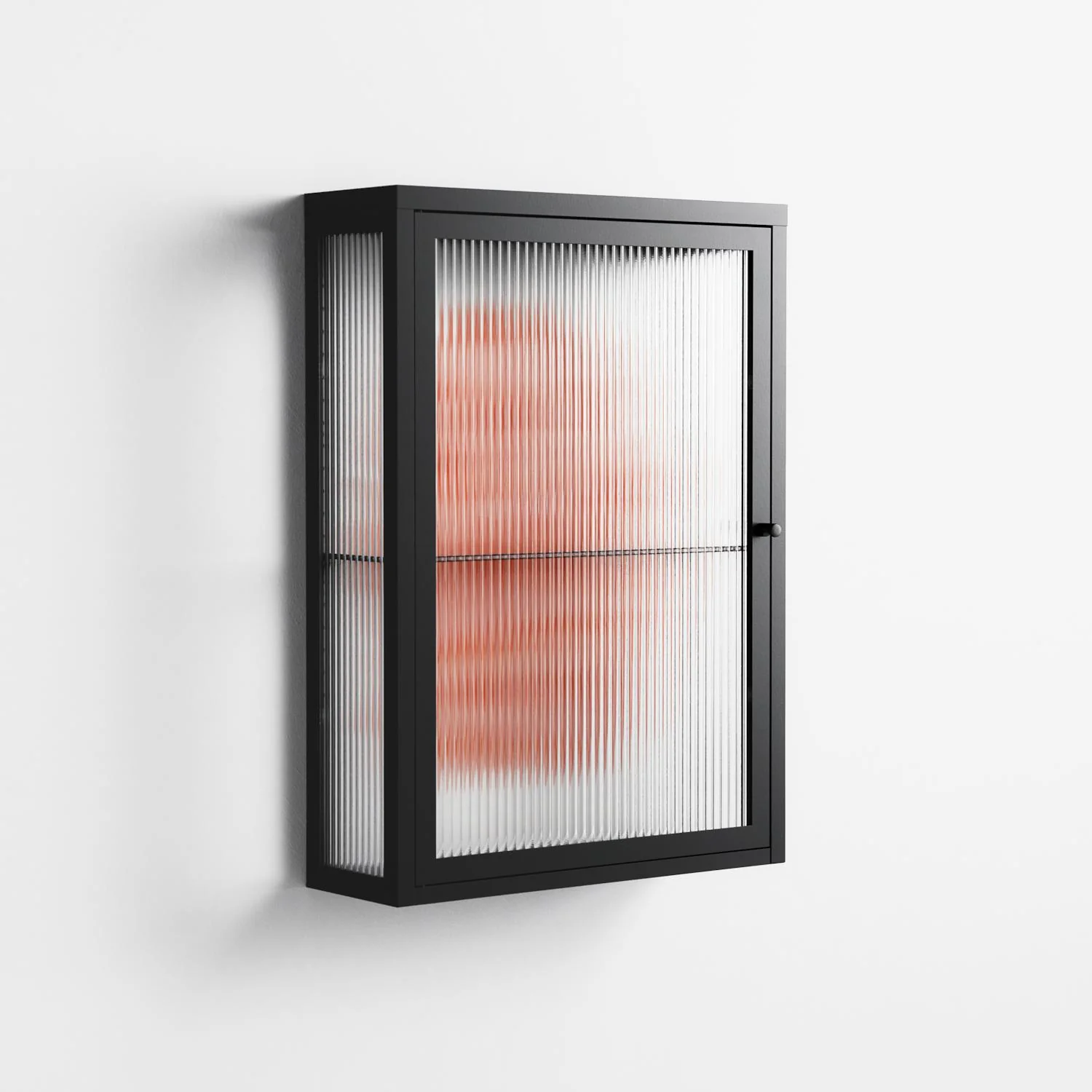 Orange Flowers 1 - Wall Cabinet - Katie O’Shea - Antracite - Reeded glass - Image 4