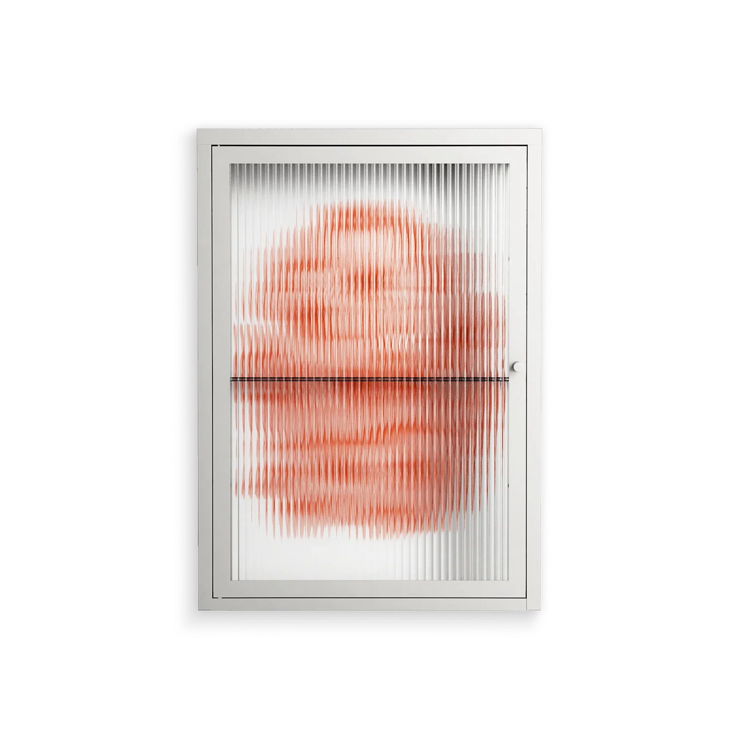 Orange Flowers 1 - Wall Cabinet - Katie O’Shea - Chalk - Reeded glass