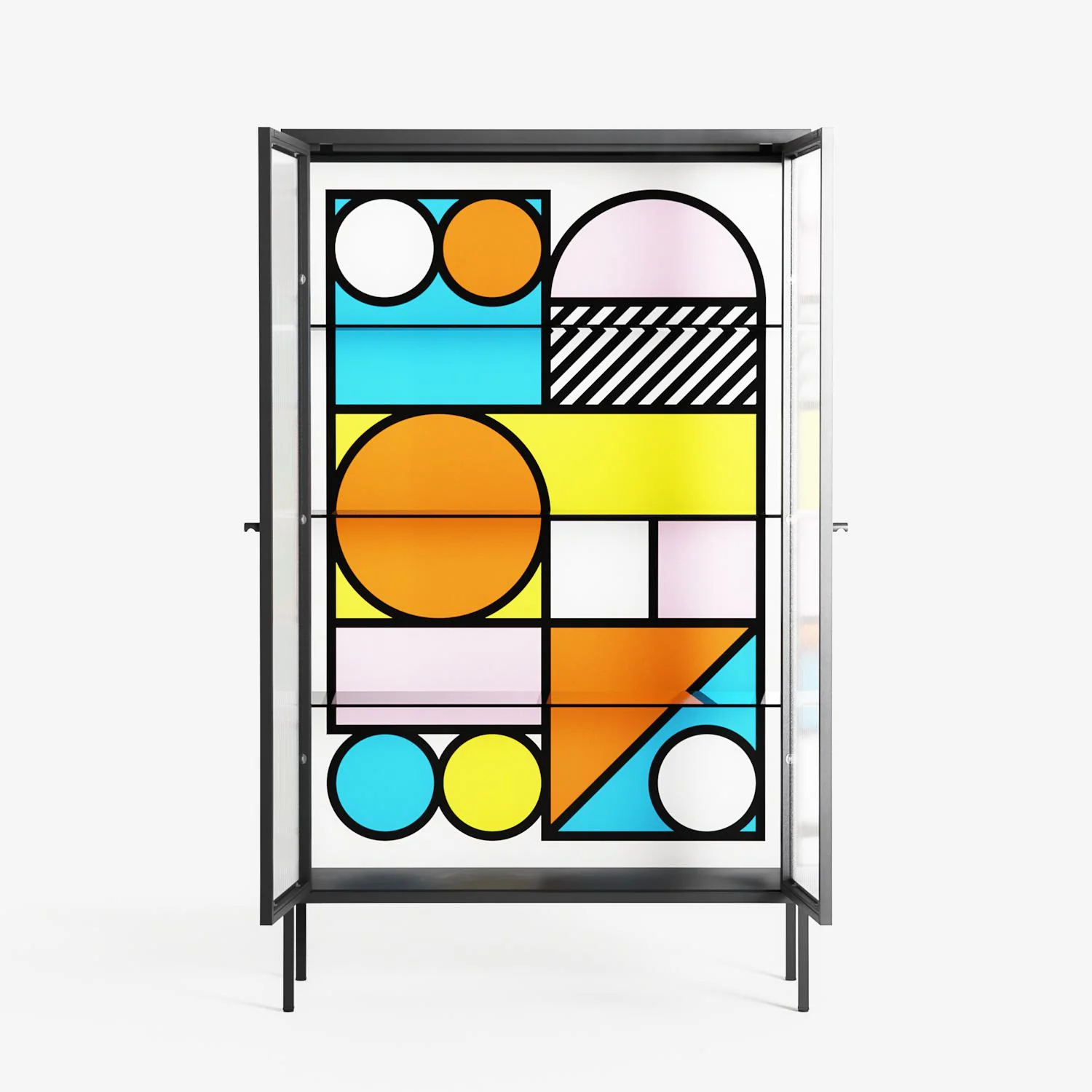 Palette - Cabinet - Vratislav Pecka - Antracite - Reeded glass - Image 3