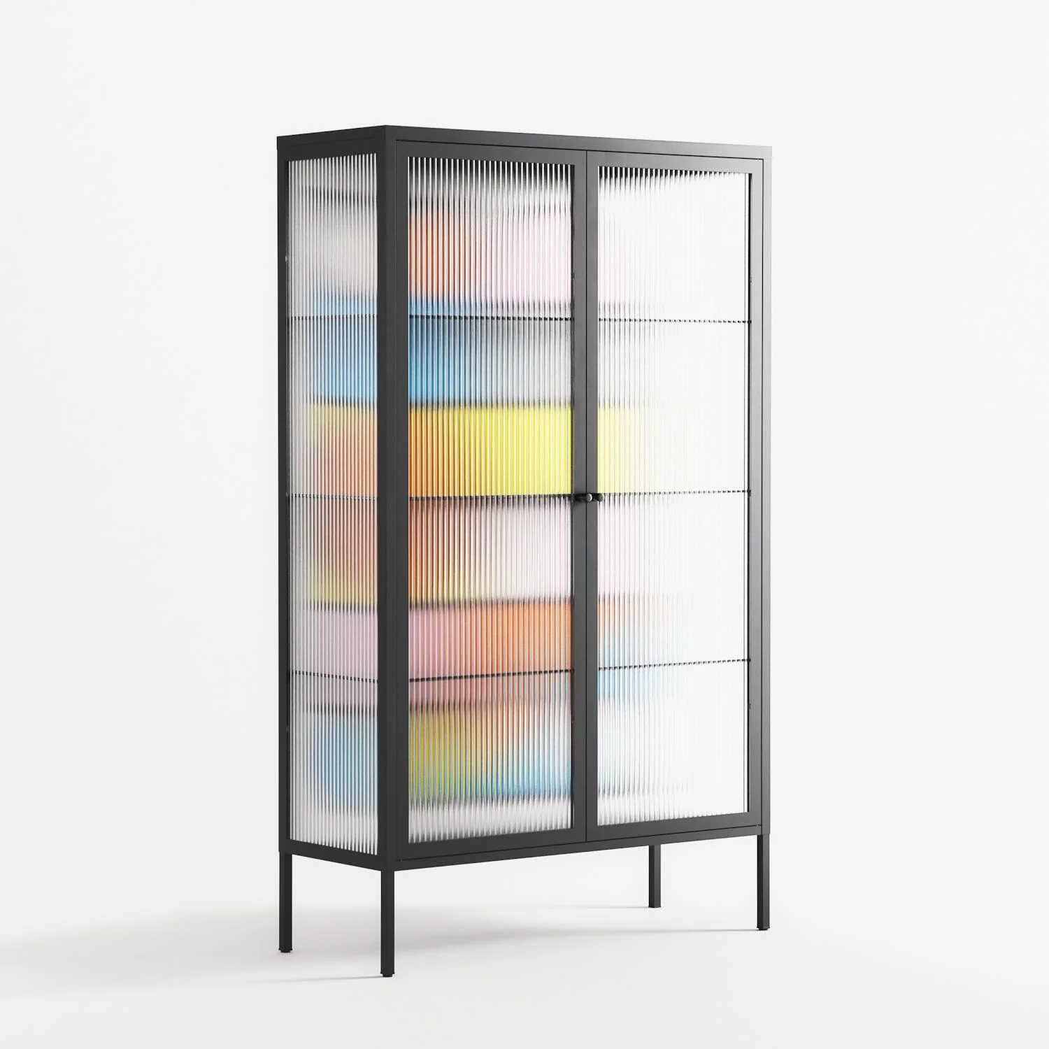 Palette - Cabinet - Vratislav Pecka - Antracite - Reeded glass - Image 4